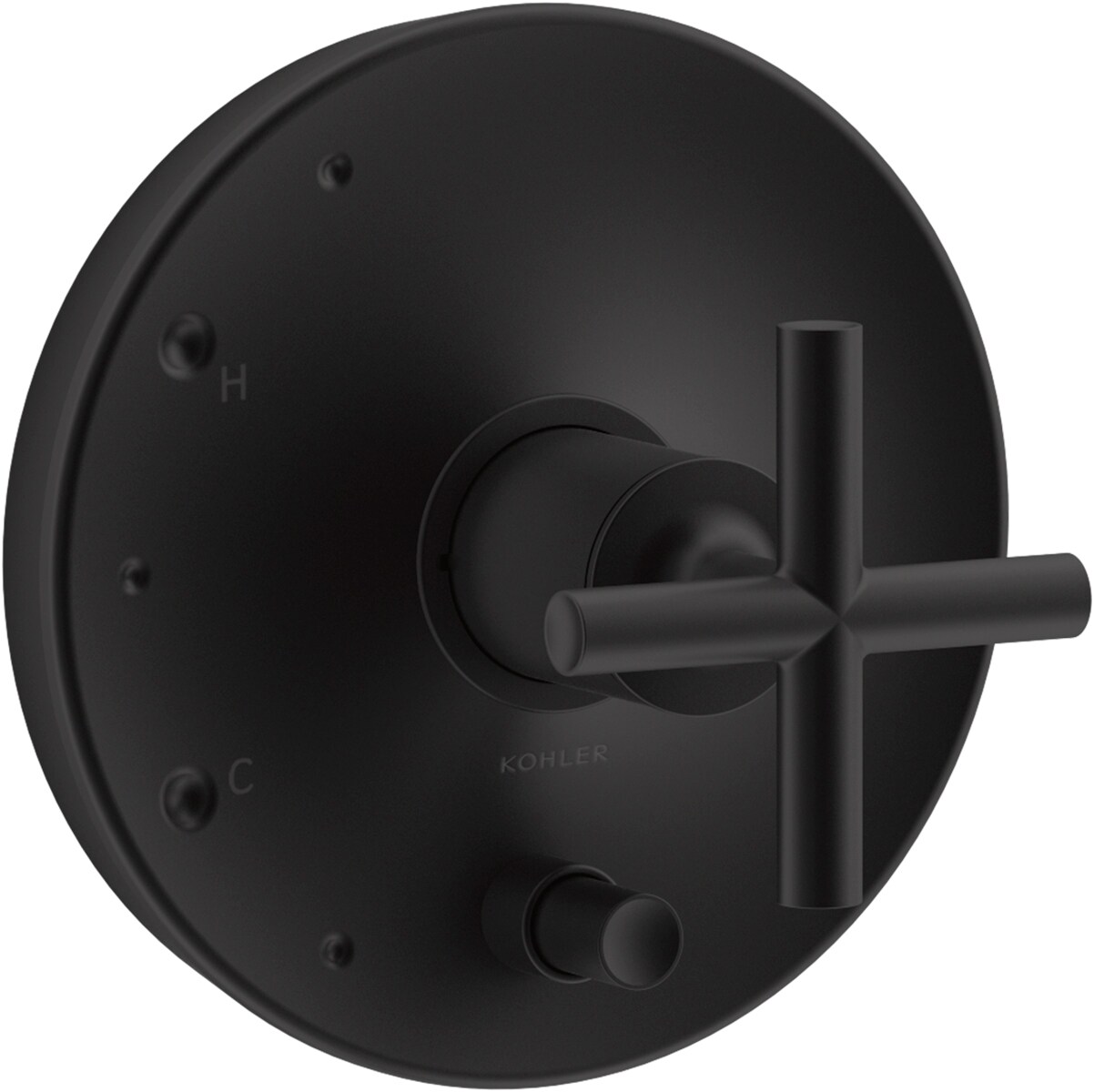 Maneral de llave de regadera negra mate KOHLER con cruz - K-T14501-3-BL