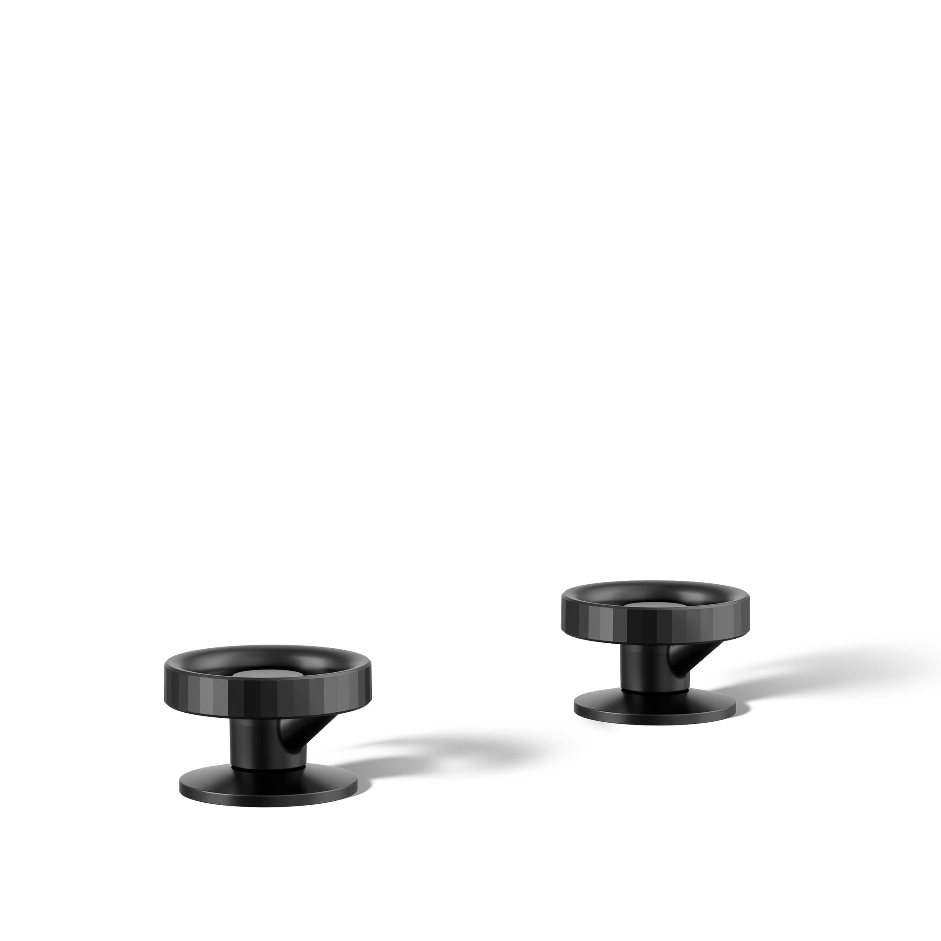 Manija de grifo de lavamanos en negro mate de 2 asas - Paquete de 2