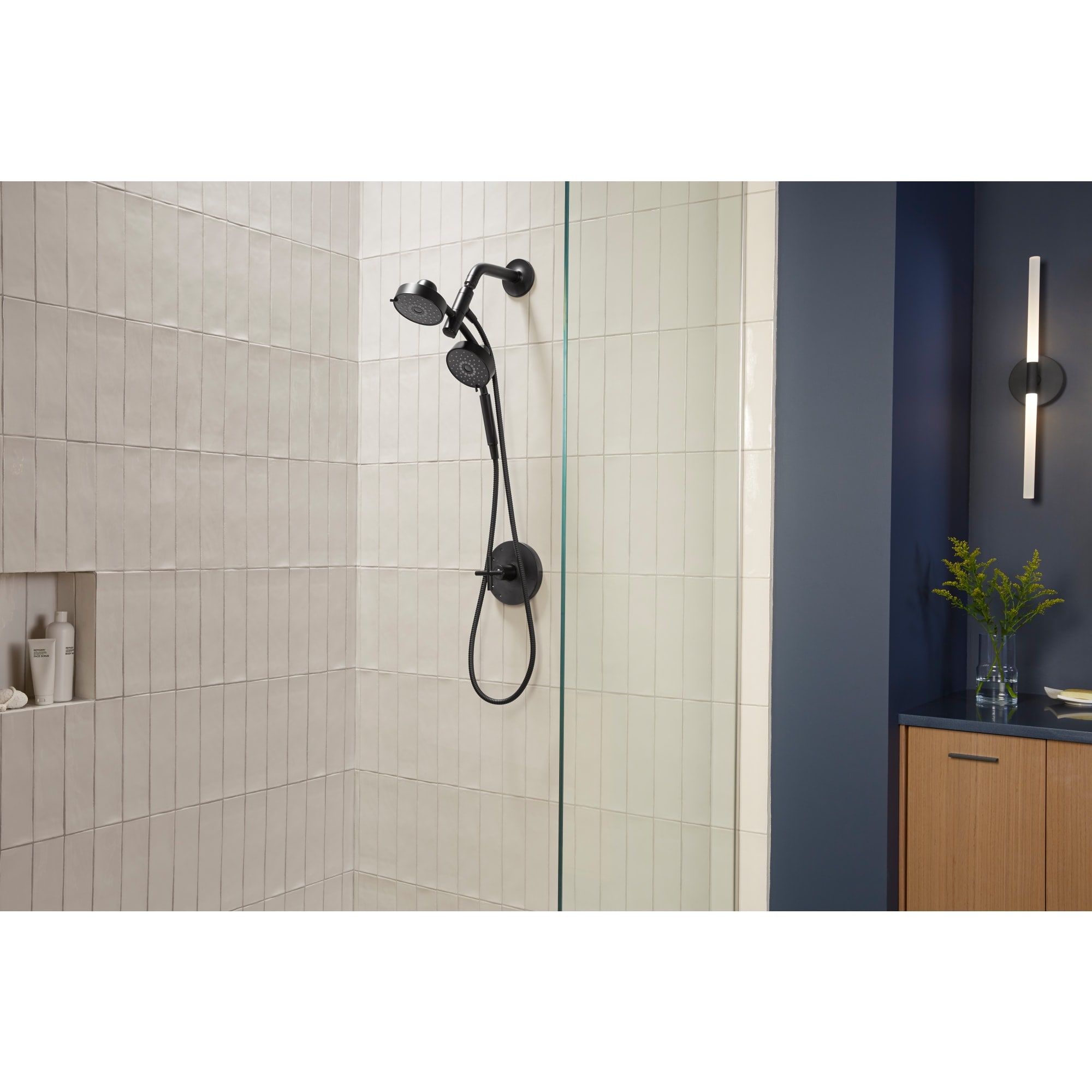 Manija de llave de regadera cruzada en negro mate KOHLER K-TS14423-3-BL