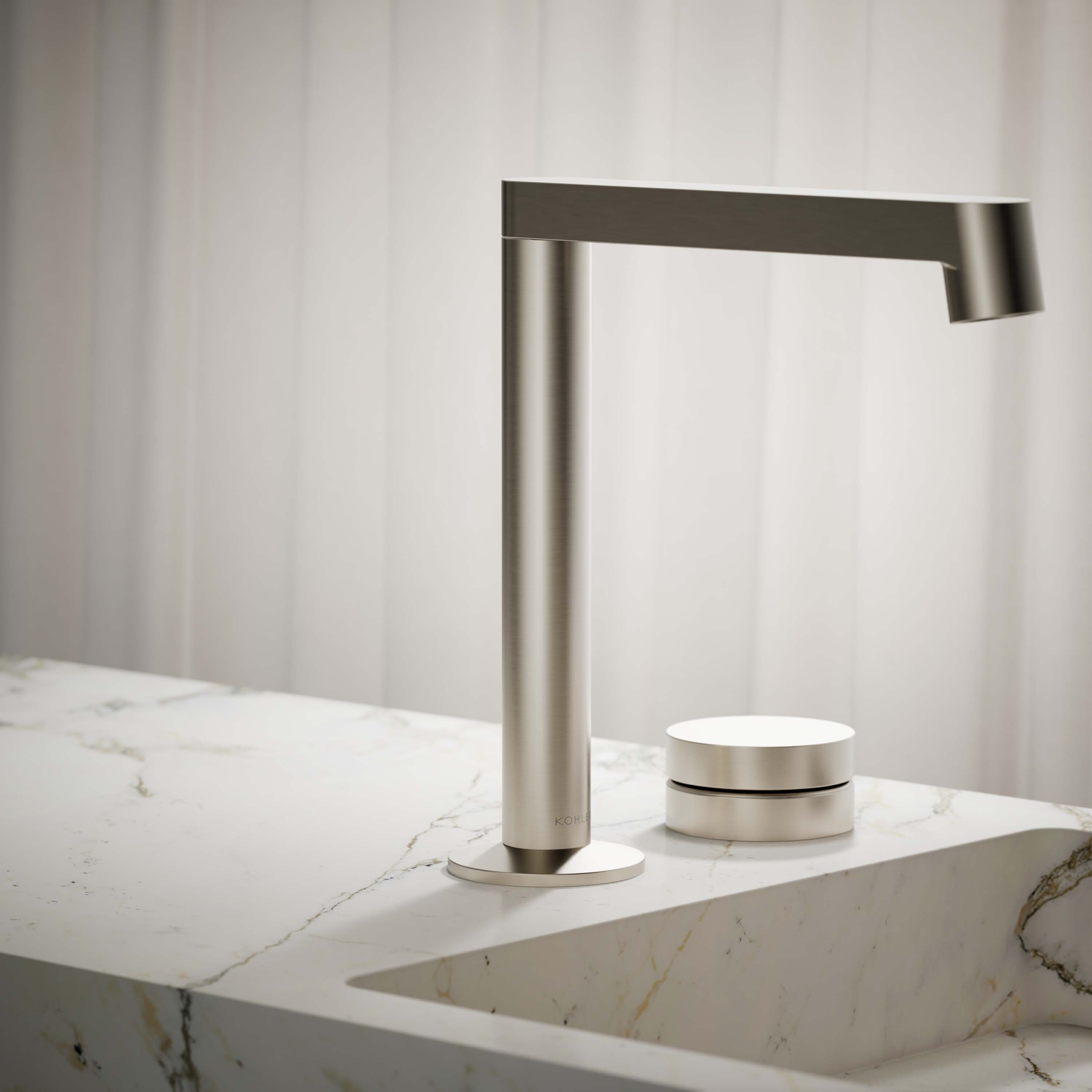 Manija para grifo de lavabo de baño de una manija en níquel cepillado vibrante KOHLER K-77963-8A-BN