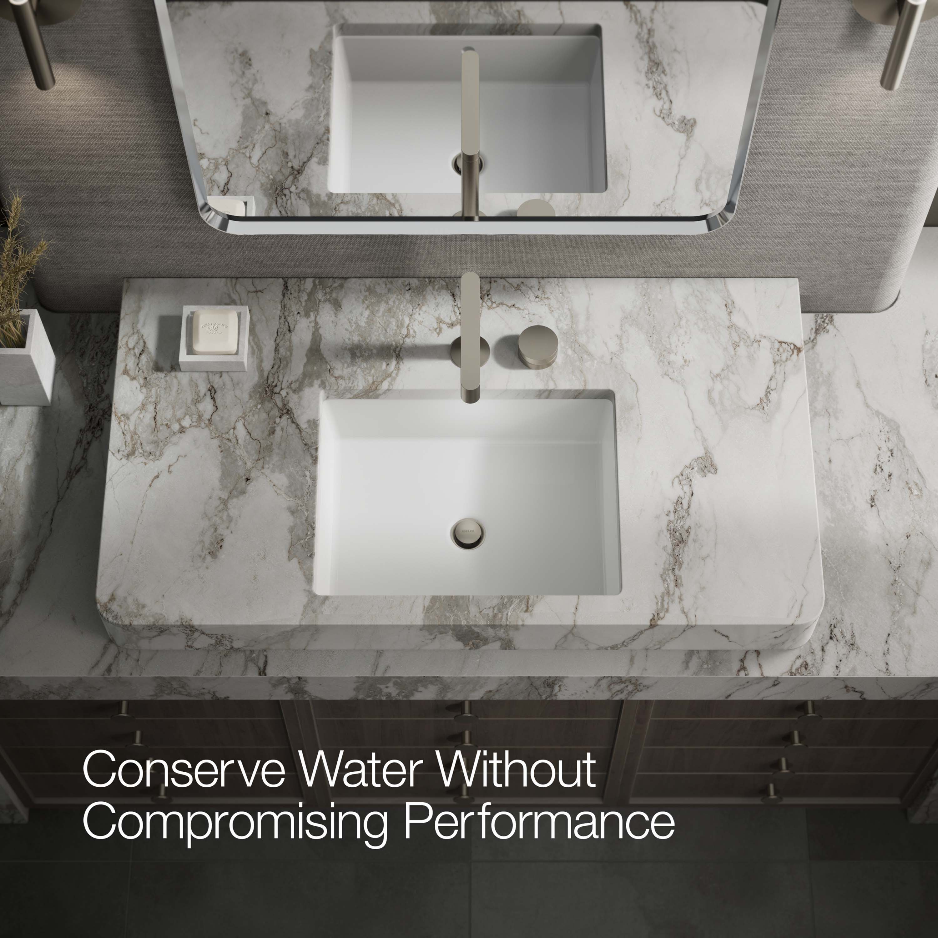 Manija para grifo de lavabo de baño de una manija en níquel cepillado vibrante KOHLER K-77963-8A-BN