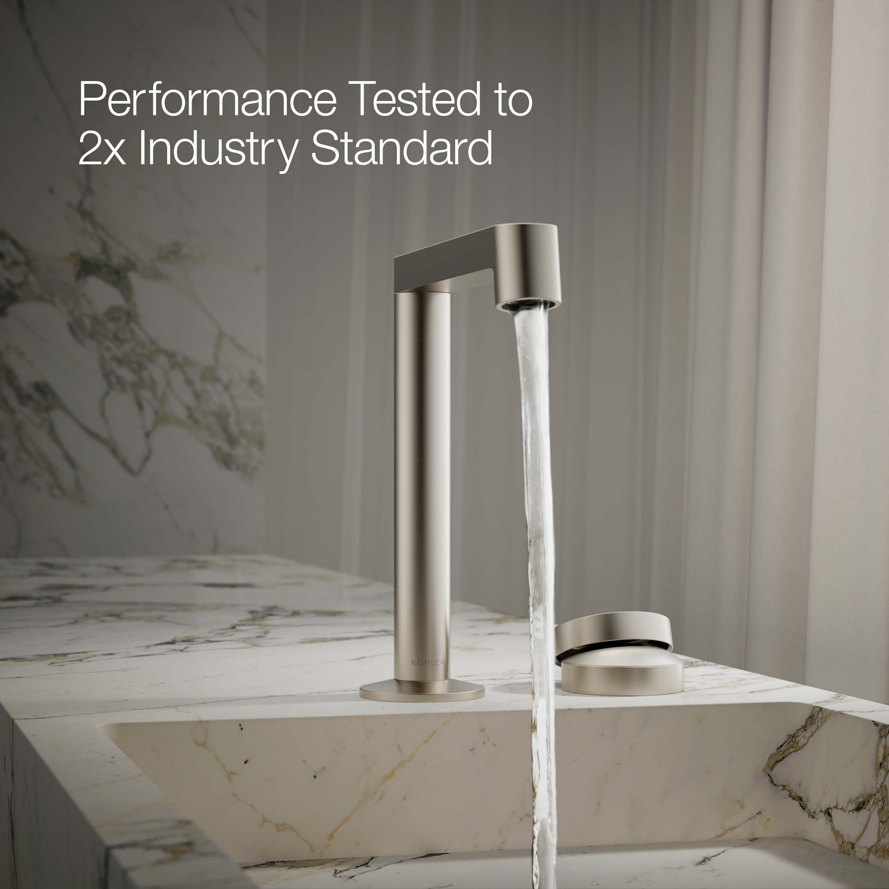 Manija para grifo de lavabo de baño de una manija en níquel cepillado vibrante KOHLER K-77963-8A-BN