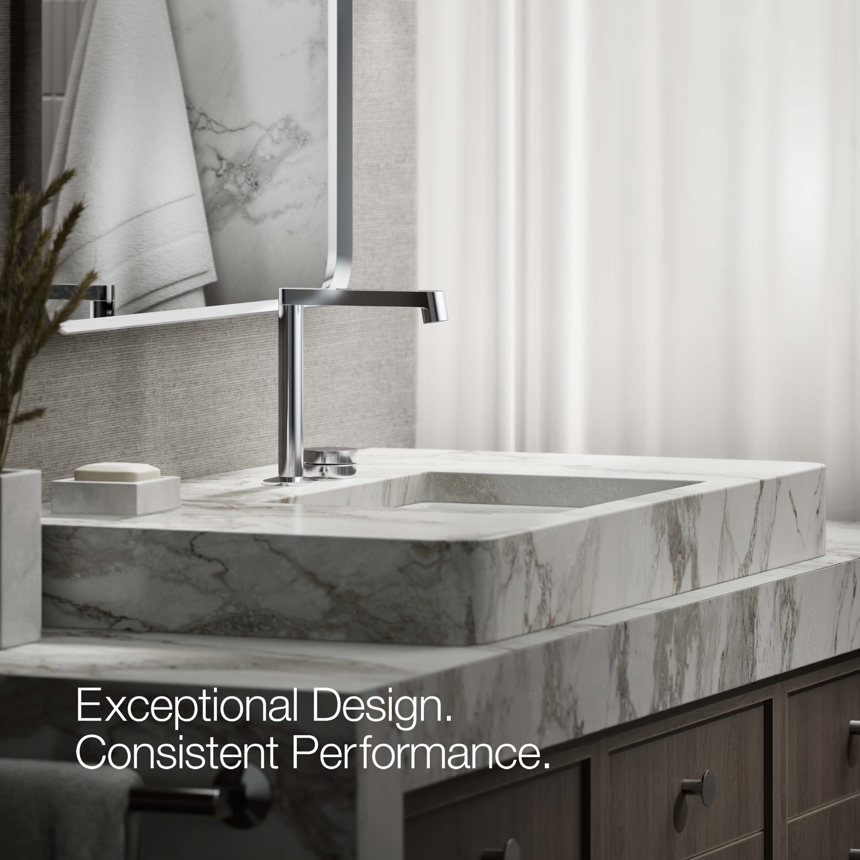 Manija de grifo de lavabo de cromo pulido de una sola manija KOHLER K-77963-8A-CP