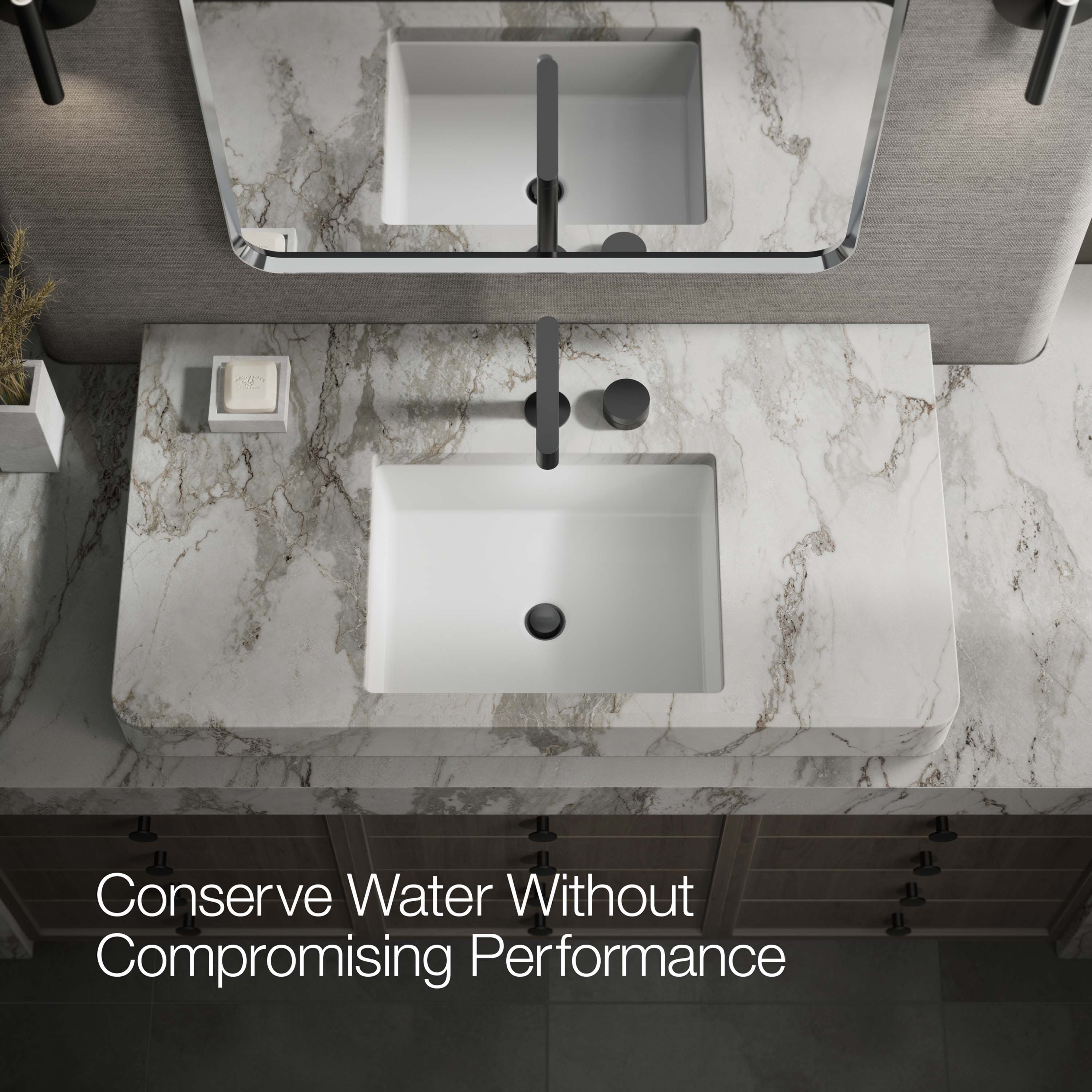 Manija de grifo de lavabo de baño de un solo asa estilo mate negro KOHLER K-77963-8A-BL