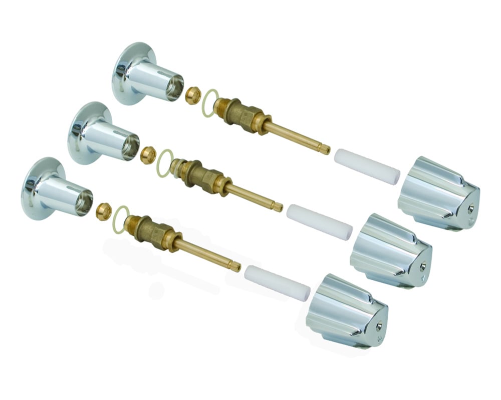 Llave Mezcladora para Lavabo con 3 Manijas en Cromo - Paquete de 3