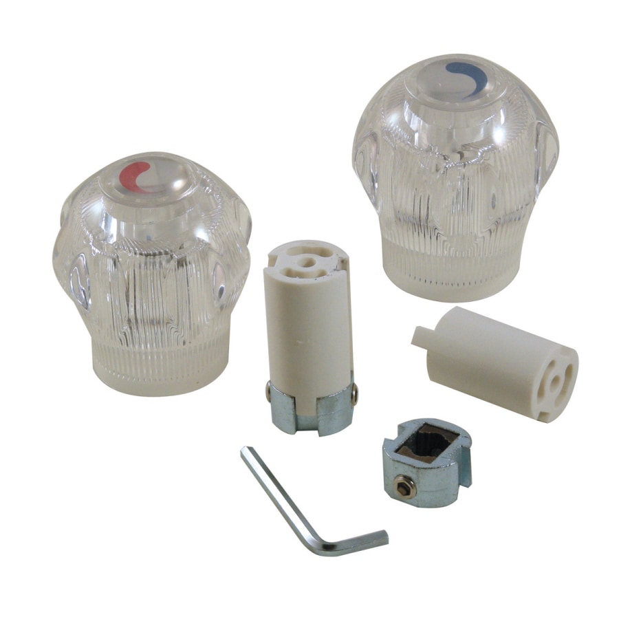 Manija de Grifo de Lavabo de Baño de Acrílico Transparente de 2 Manijas de Danco - Paquete de 2 (80014)