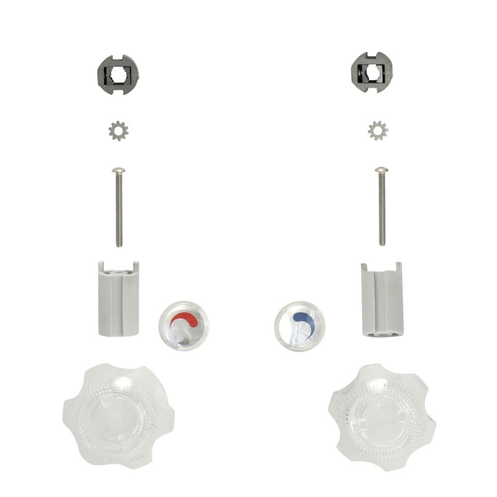 Manija de Grifo de Lavabo de Baño de Acrílico Transparente de 2 Manijas de Danco - Paquete de 2 (80014)