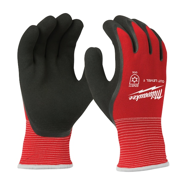 Guantes sumergidos aislados de nivel de corte 1 de Milwaukee Tool para invierno en talla XXL, nivel de corte A1, rojos/negros - 48-22-8914
