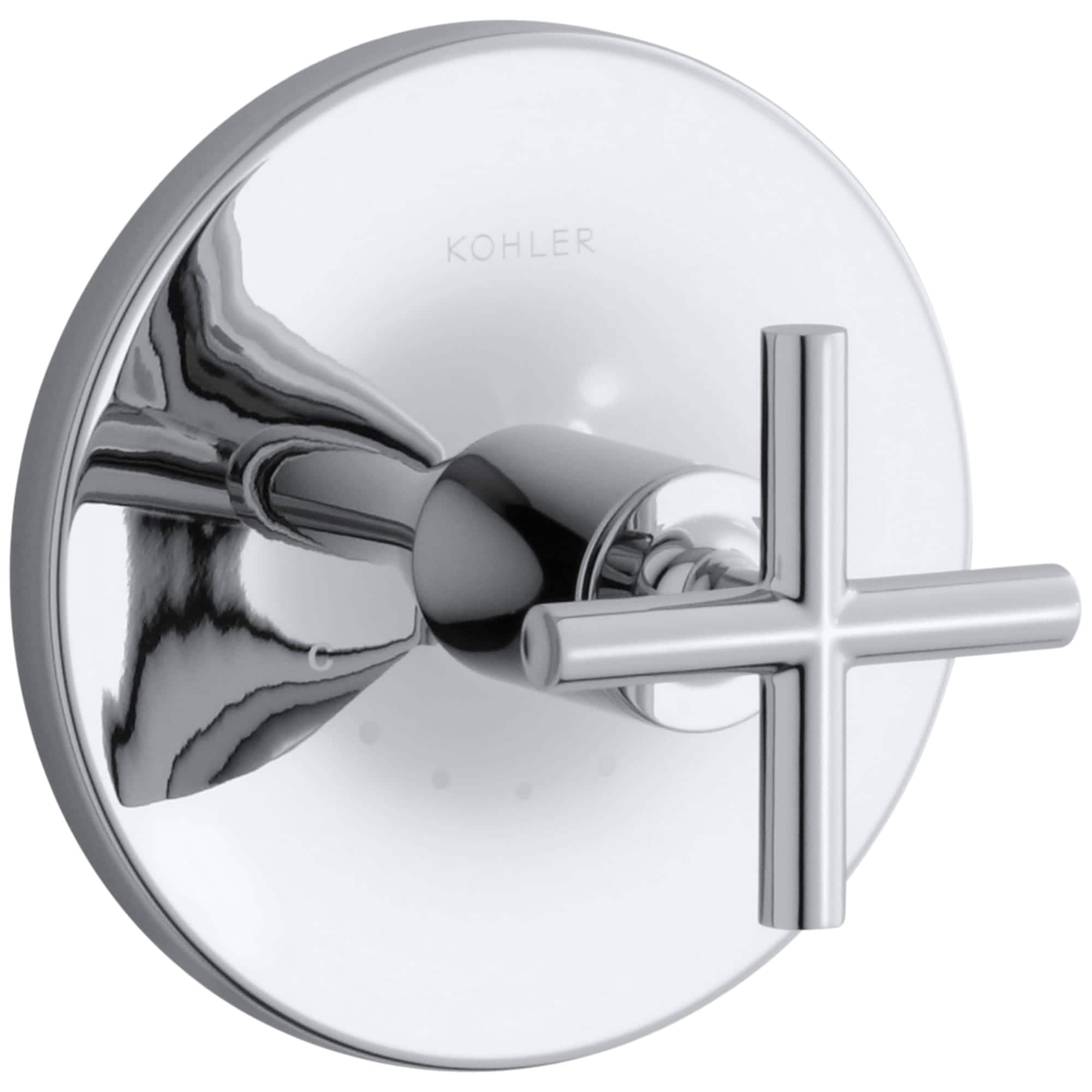 Maneral para regadera con cruz en cromo pulido KOHLER T14488-3-CP.