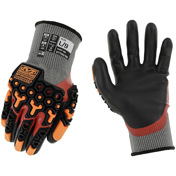 Mechanix Wear SpeedKnit(TM) S77DQ58, Nivel de corte A7, 15 ga, Rojo, L (9) - S77DQ-58-009