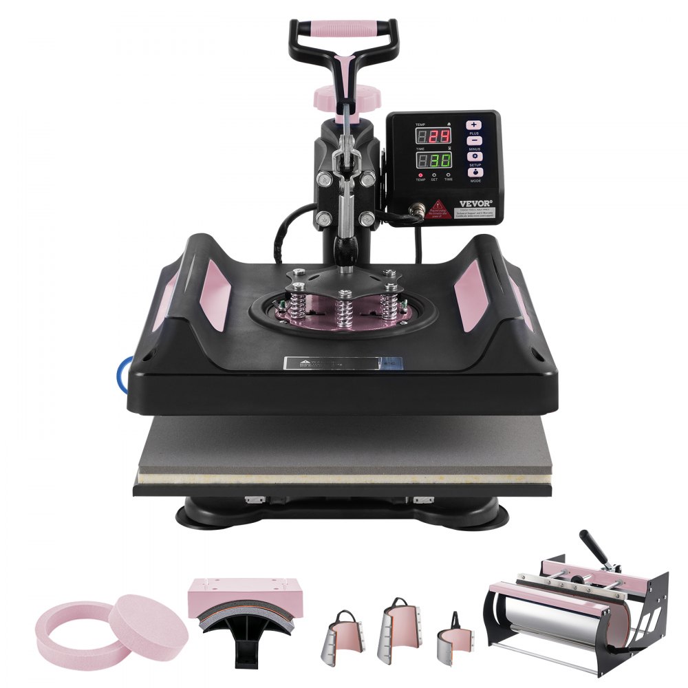 VEVOR 8 in 1 Heat Press Machine 15x15 in 30oz Tumbler Press T-Shirts Black - YTS30OZ151581NGGXV1