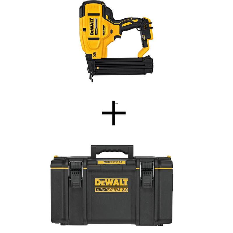 DEWALT 20V MAX XR Clavadora inalámbrica de 18 calibres de iones de litio y caja de herramientas modular TOUGHSYSTEM 2.0 de 22 pulgadas - DCN680BW8300.