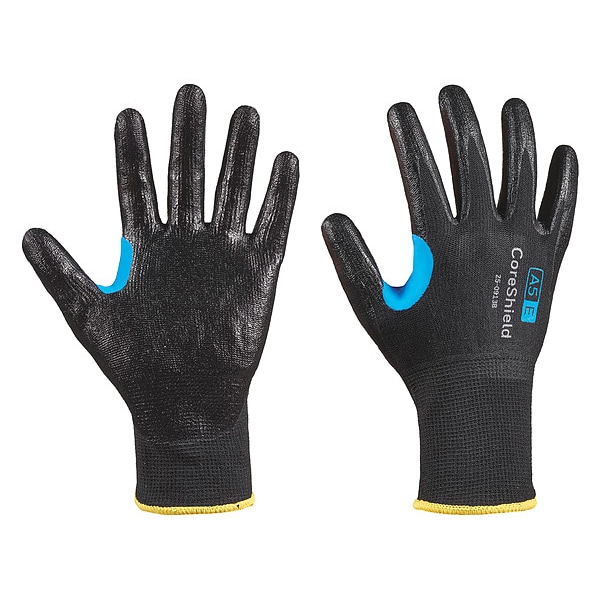 Guantes Honeywell resistentes a cortes, Nivel de corte A5, 13 ga, Negro/Negro, 9 - 25-0913B/9L.