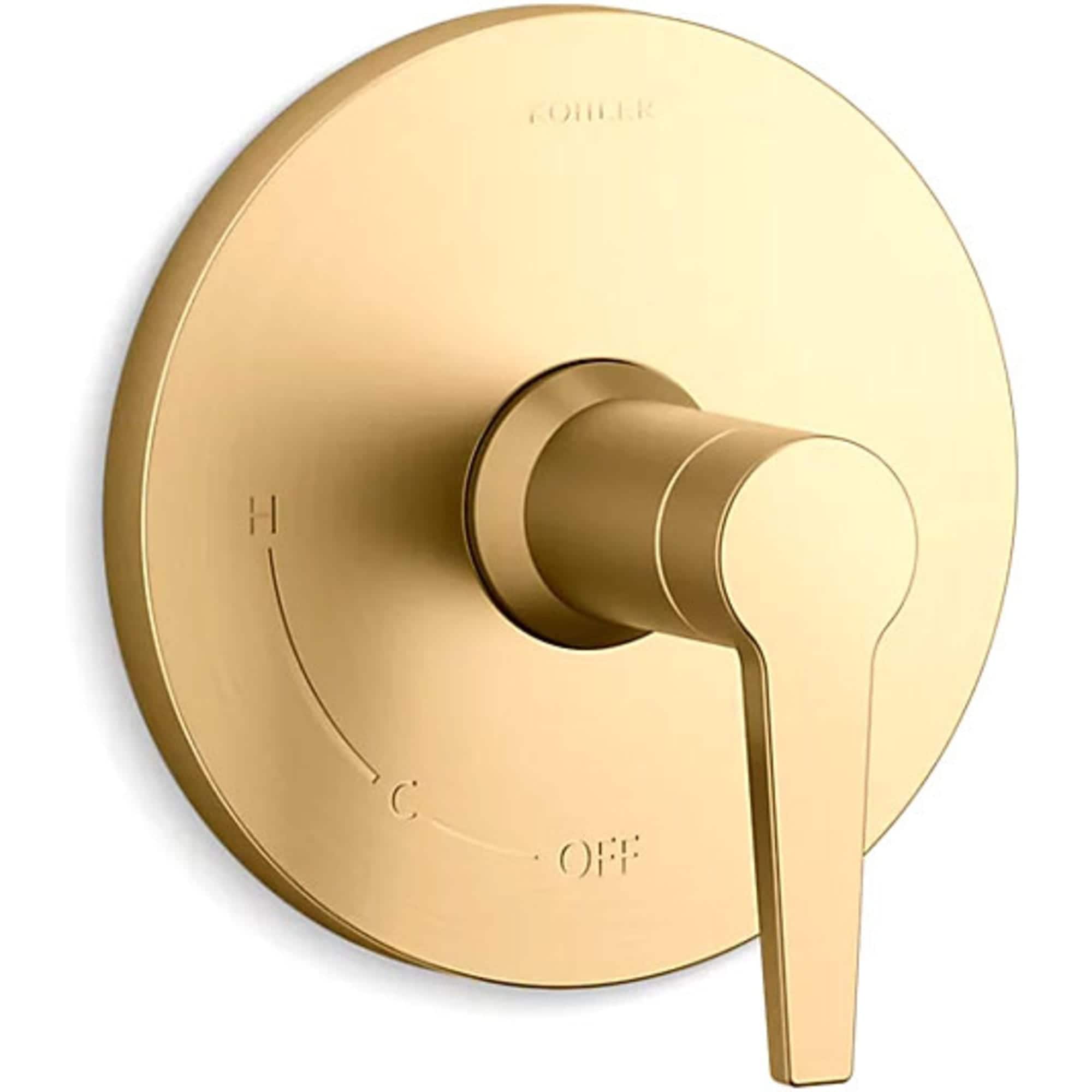 Manija de Grifo de Bañera de una Manija con Acabado en Latón Moderno Cepillado Vibrante KOHLER K-TS74042-4-2MB