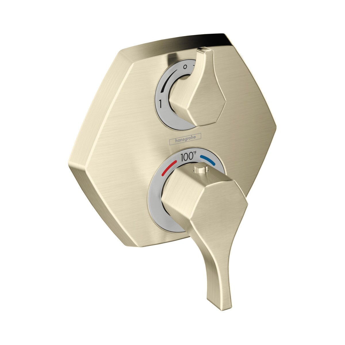 Maneral de grifo de ducha de palanca de dos asas en níquel cepillado Hansgrohe 04821820