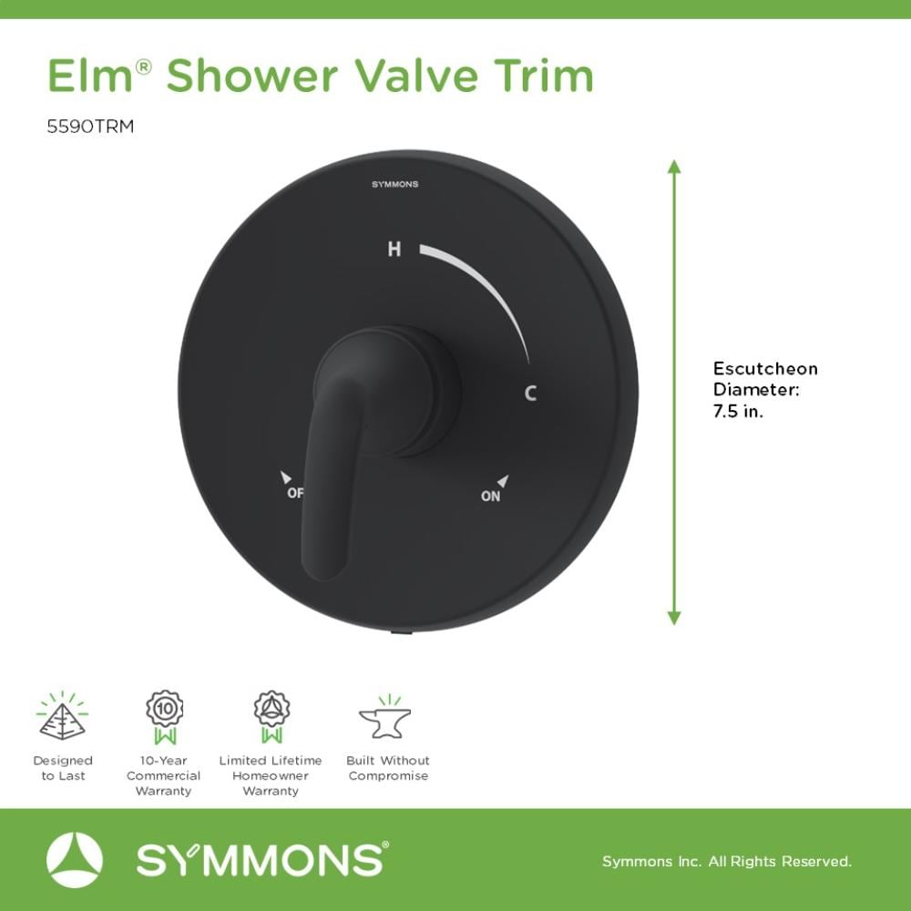 Maneral de regadera negro mate para grifería Symmons Elm 5590MBTRM