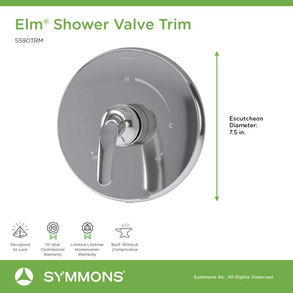 Manija de Grifo para Regadera Symmons Elm en Cromo Pulido