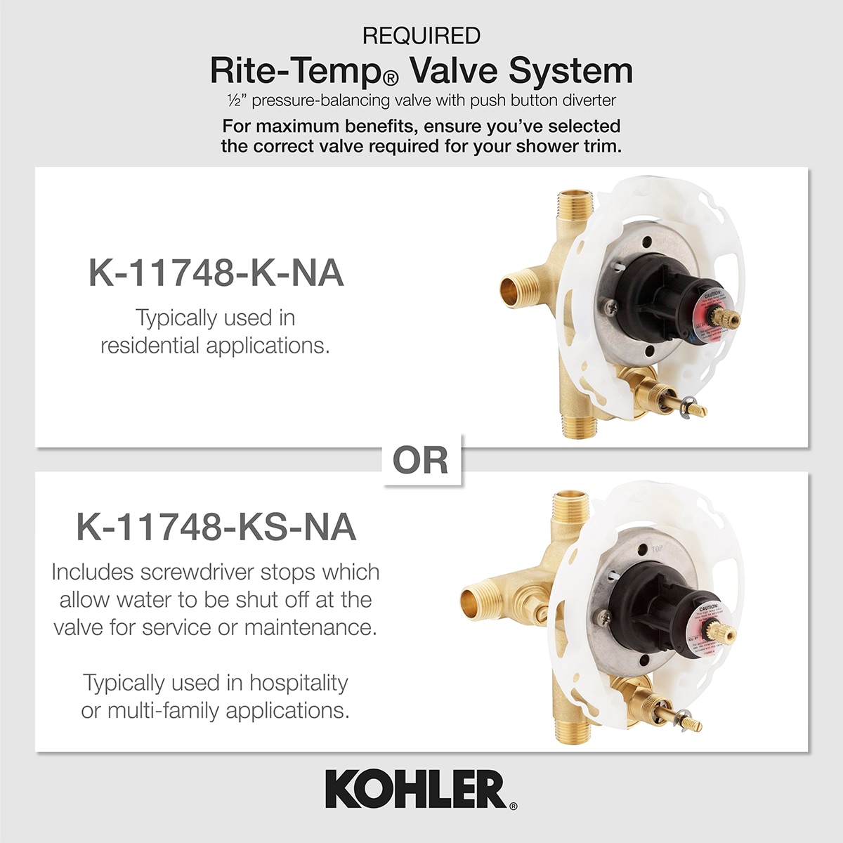 Manija de la llave de la regadera en cromo pulido KOHLER T45112-4-CP