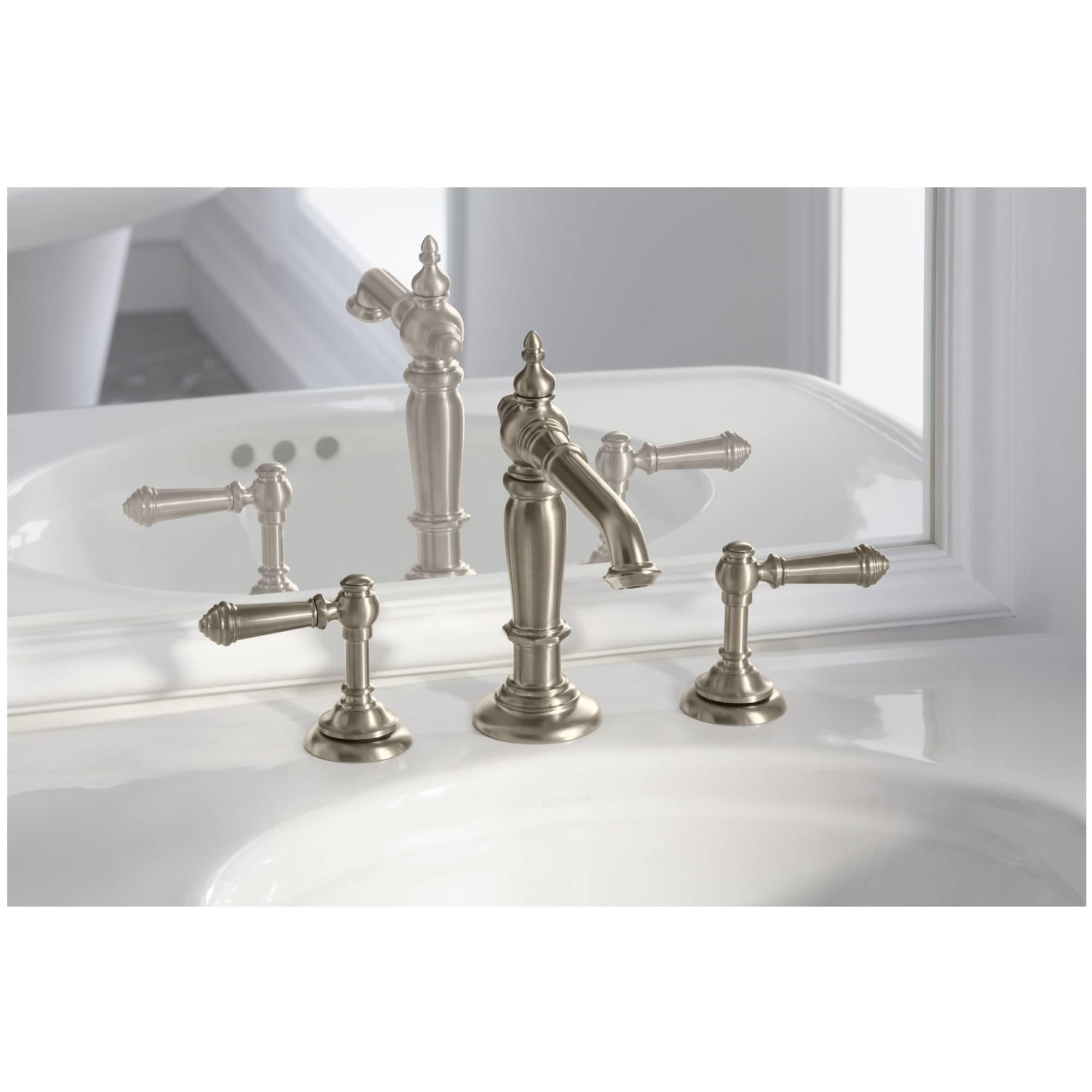 Juego de 2 Manijas de Grifo para Lavamanos en Aceite Frotado de Bronce KOHLER