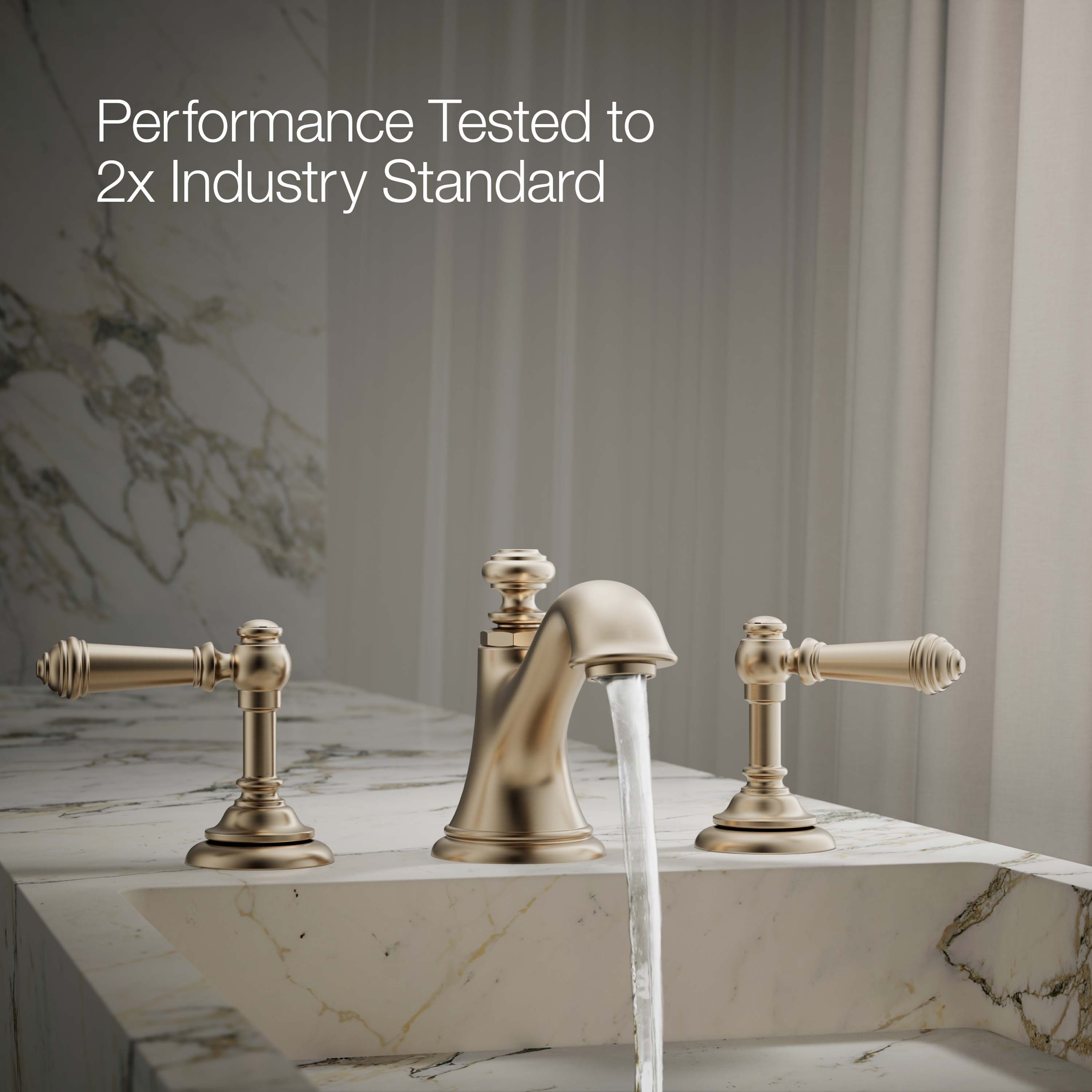 Maneral para grifo de lavabo de dos manijas en bronce cepillado vibrante KOHLER - Paquete de 2