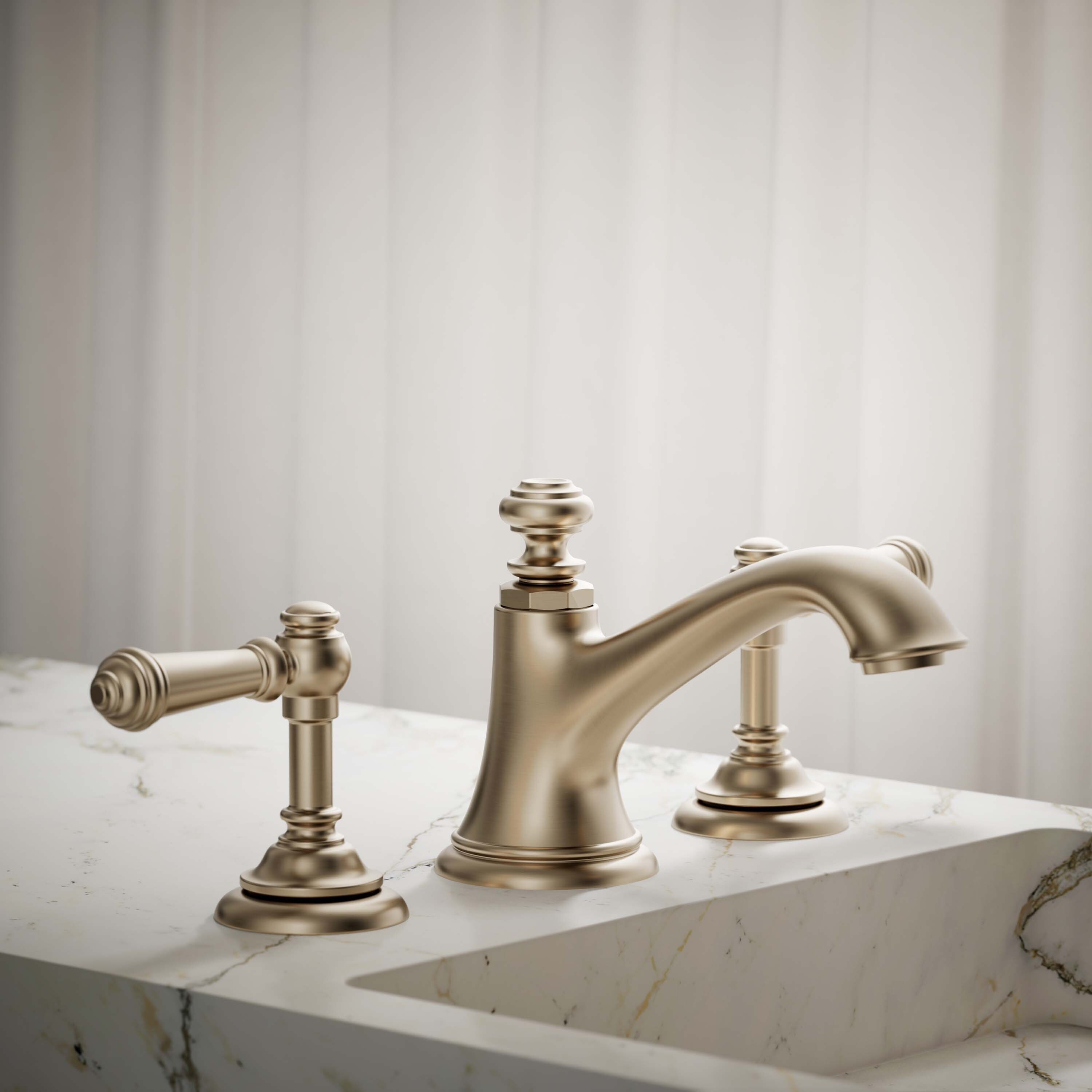 Maneral para grifo de lavabo de dos manijas en bronce cepillado vibrante KOHLER - Paquete de 2
