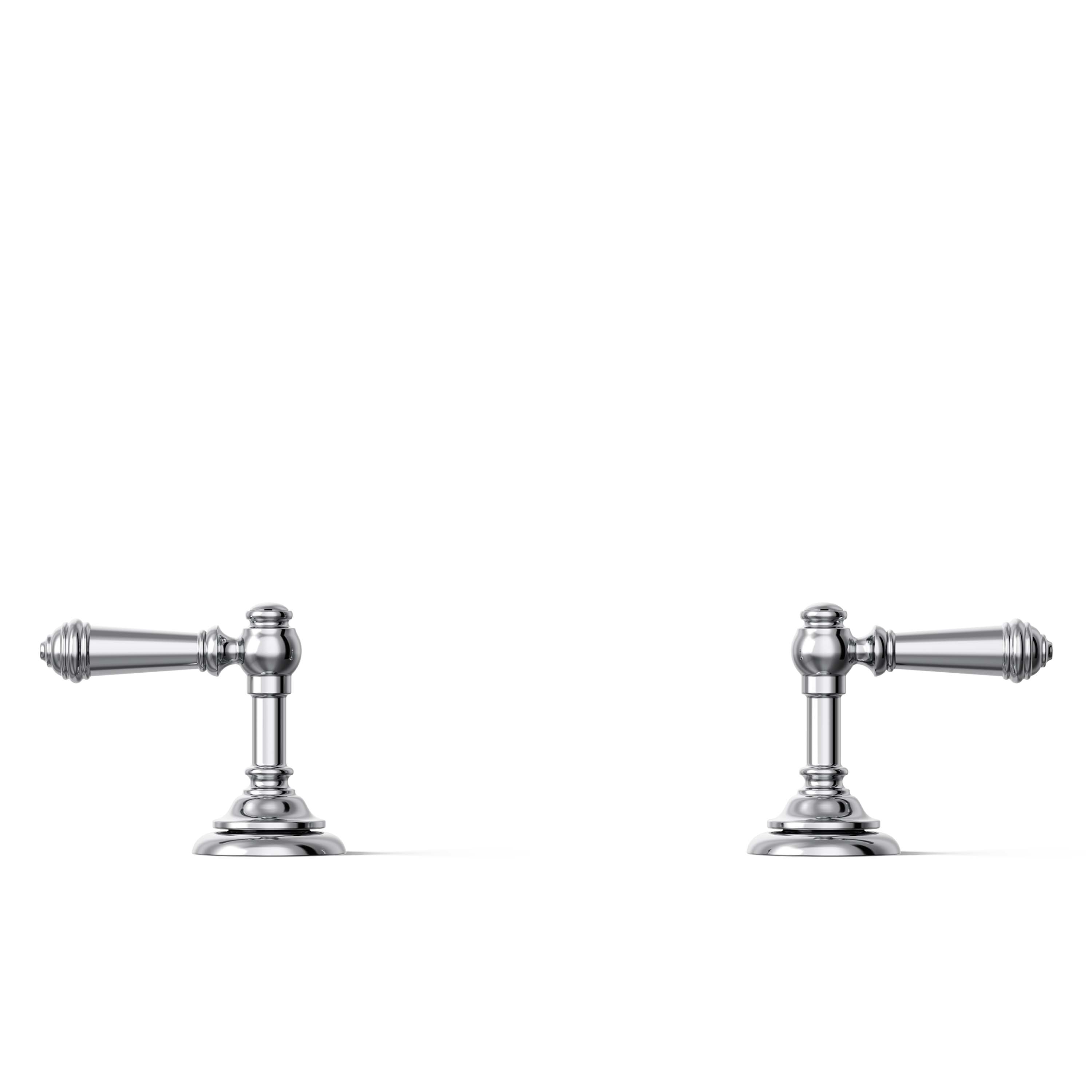 Grifo de baño con dos manijas de palanca en cromo pulido - Paquete de 2