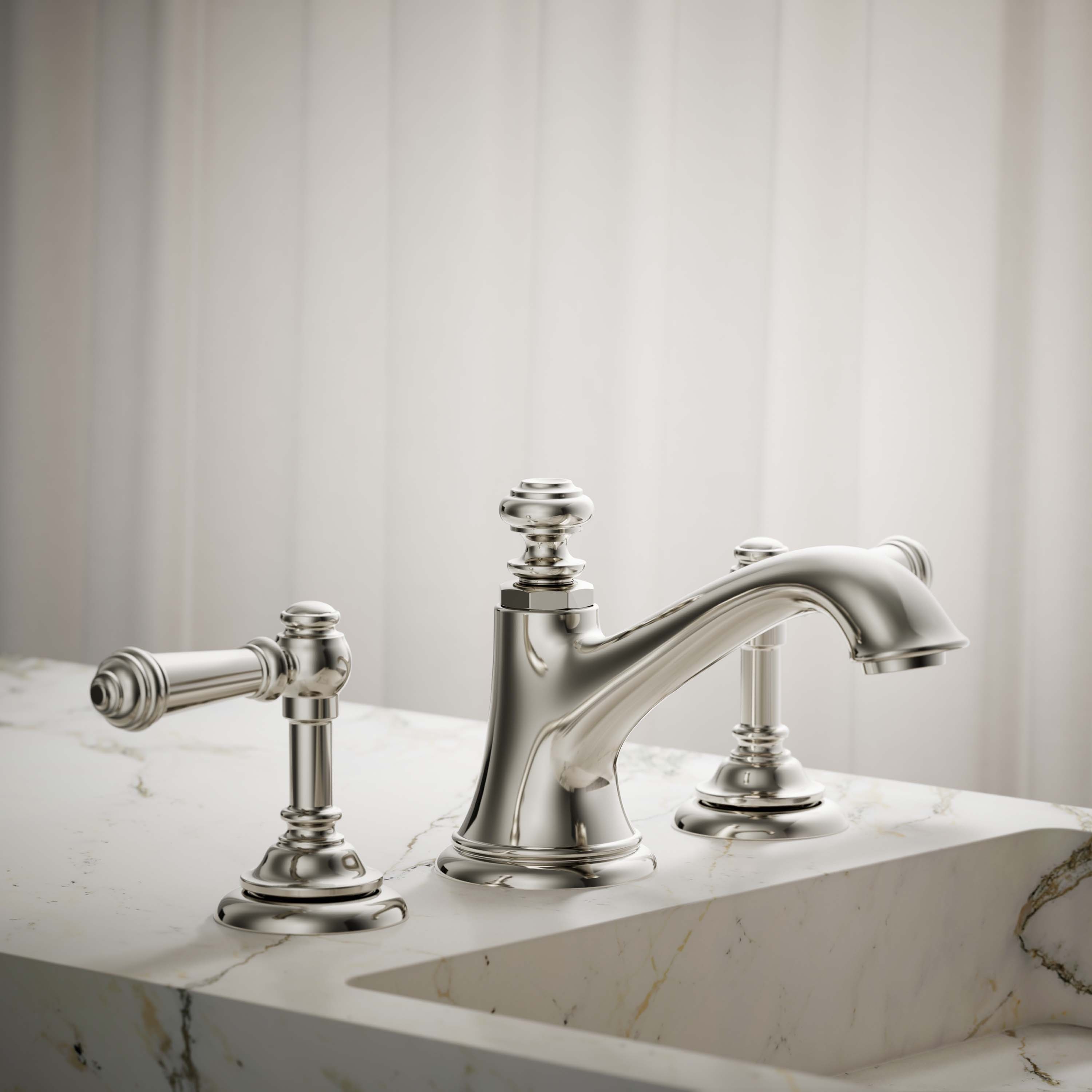 Manijas para grifo de baño con acabado escarchado brillante KOHLER, pack de 2