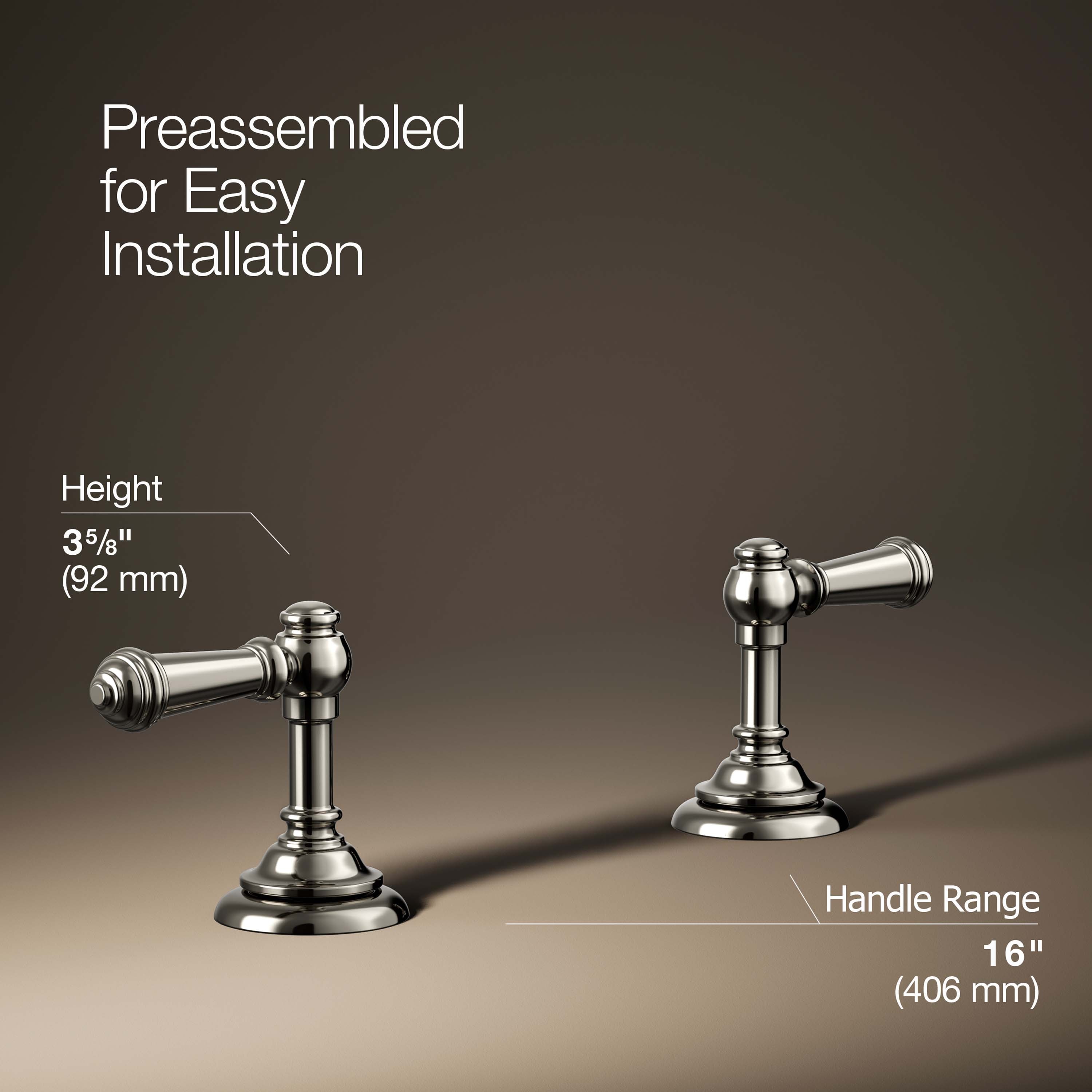 Manijas para grifo de baño con acabado escarchado brillante KOHLER, pack de 2