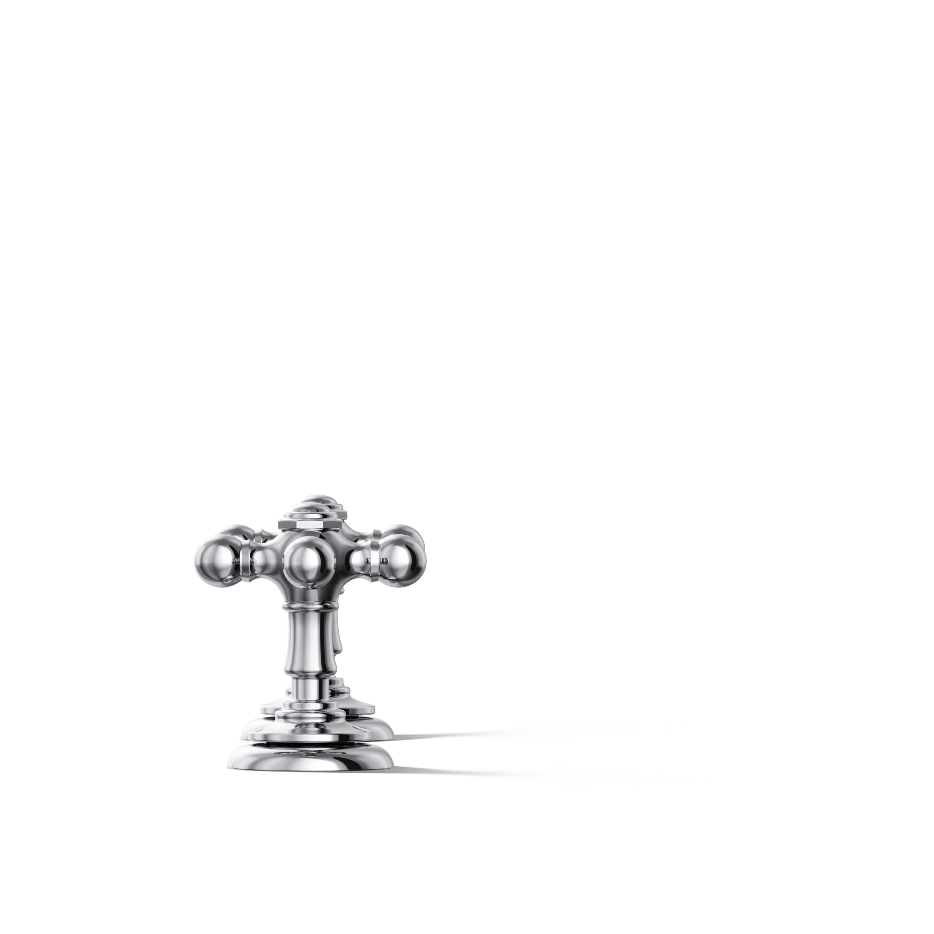 Llaves de lavabo para baño con acabado cromado brillante de dos manijas en cruz - Juego de 2