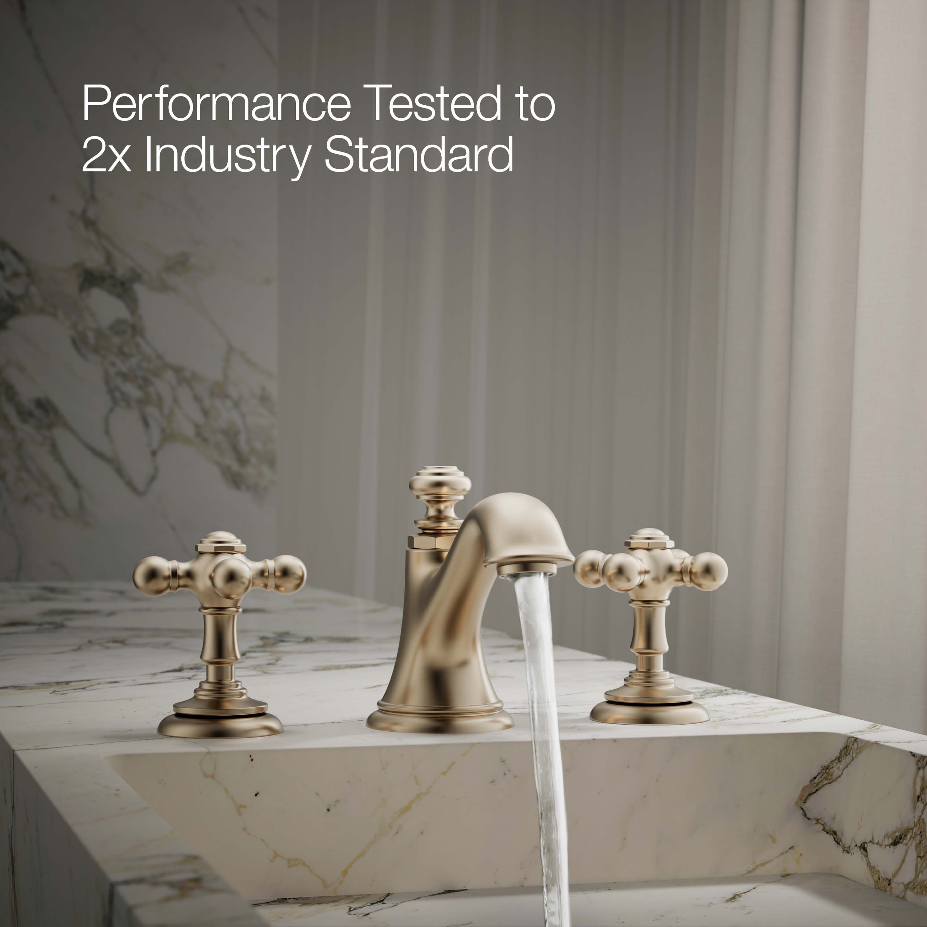 Manija de grifo de lavabo en bronce cepillado vibrante Kohler con 2 asas en forma de cruz - Paquete de 2