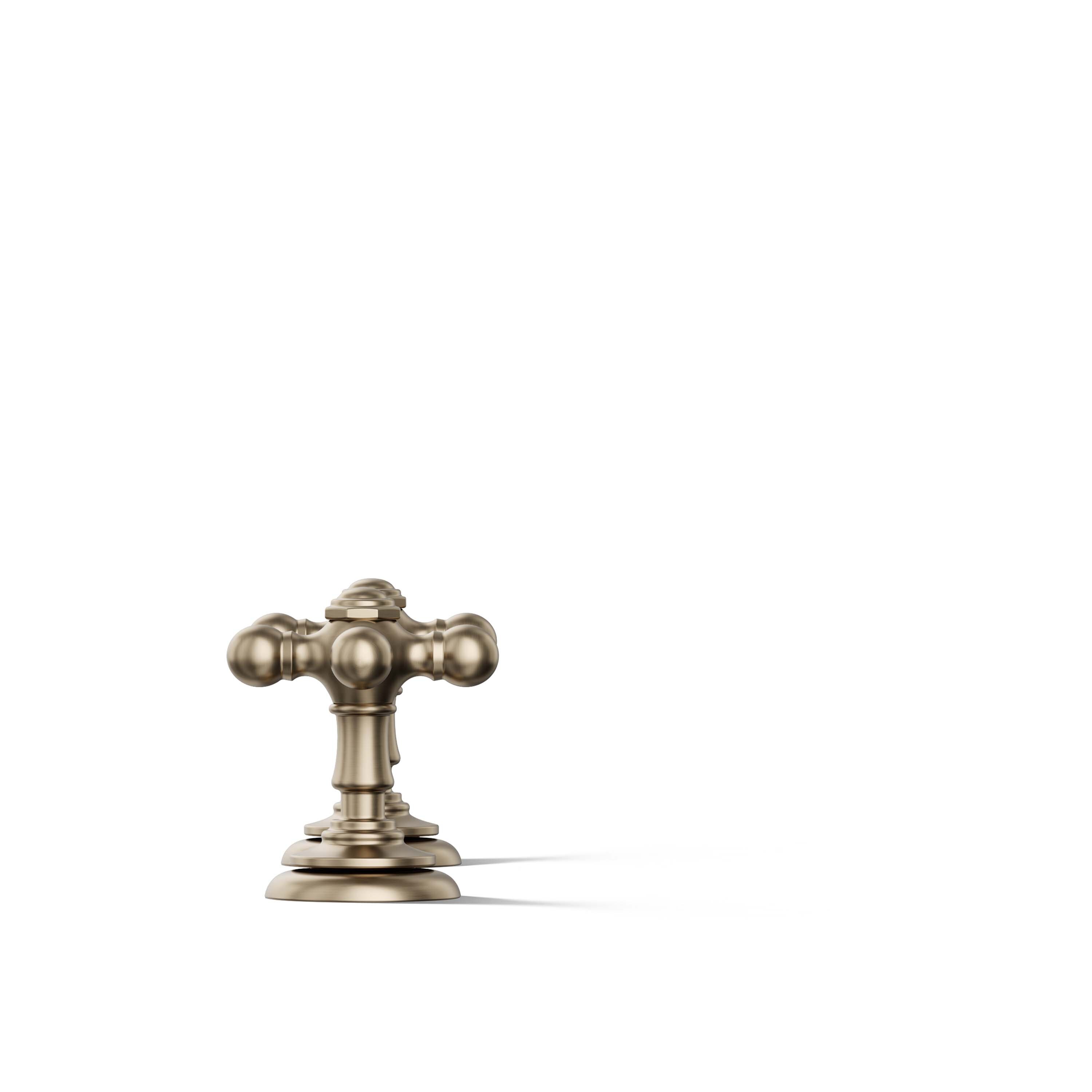 Manija de grifo de lavabo en bronce cepillado vibrante Kohler con 2 asas en forma de cruz - Paquete de 2