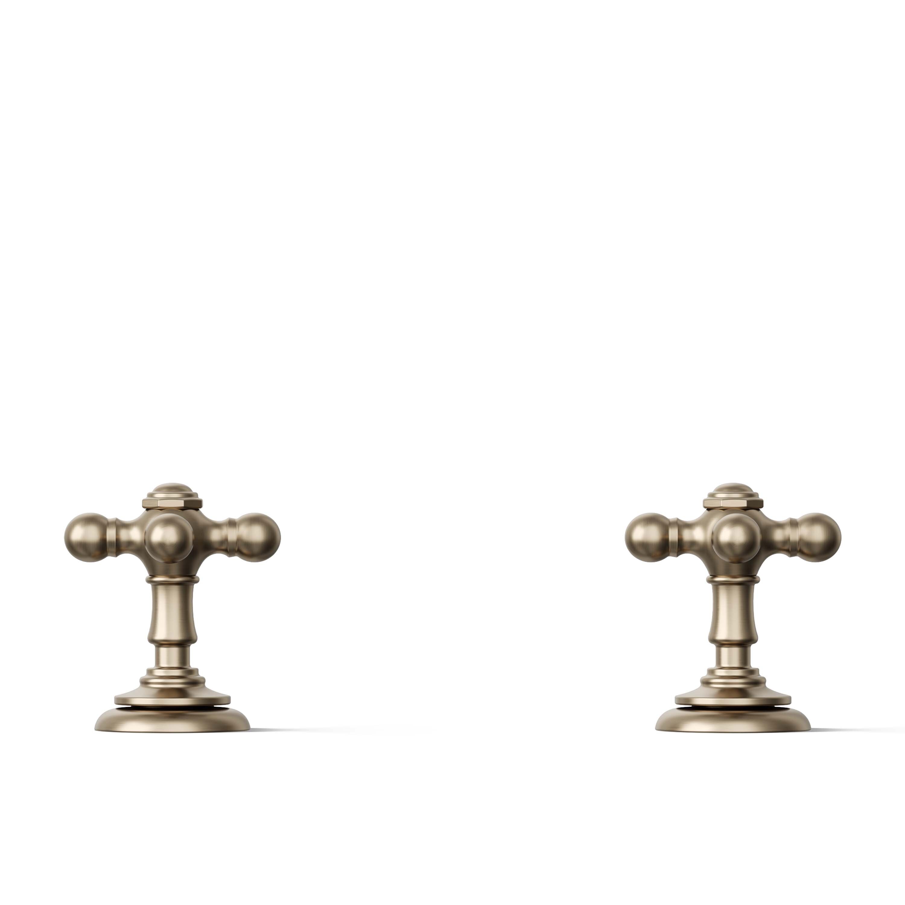 Manija de grifo de lavabo en bronce cepillado vibrante Kohler con 2 asas en forma de cruz - Paquete de 2