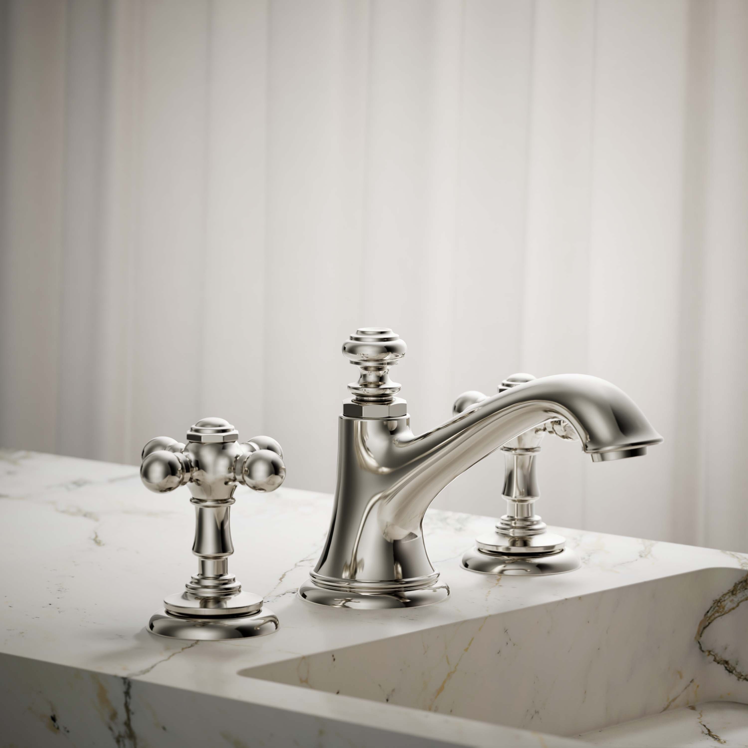 Manijas para grifo de fregadero de baño con acabado niquelado pulido vibrante de KOHLER - Paquete de 2