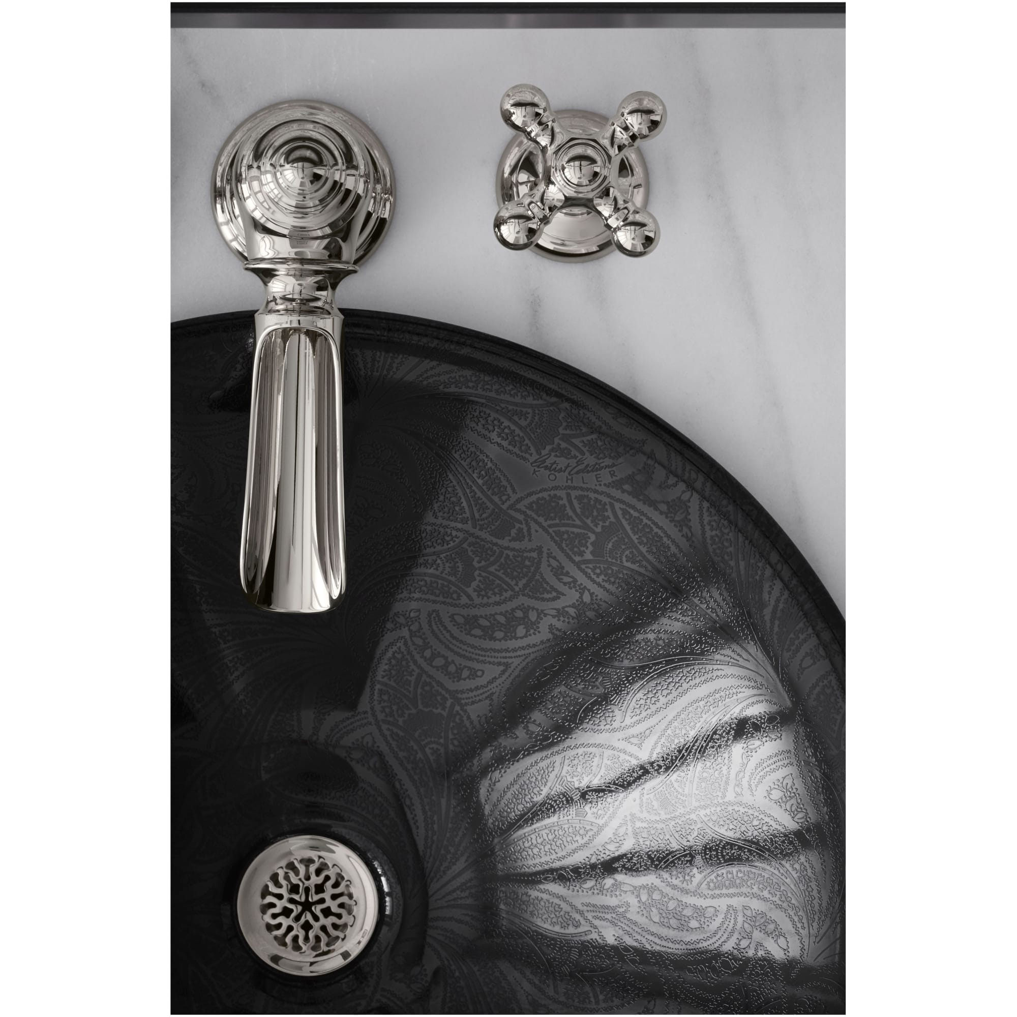 Llave mezcladora para lavabo con acabado en bronce frotado con aceite de 2 manijas cruzadas - paquete de 2