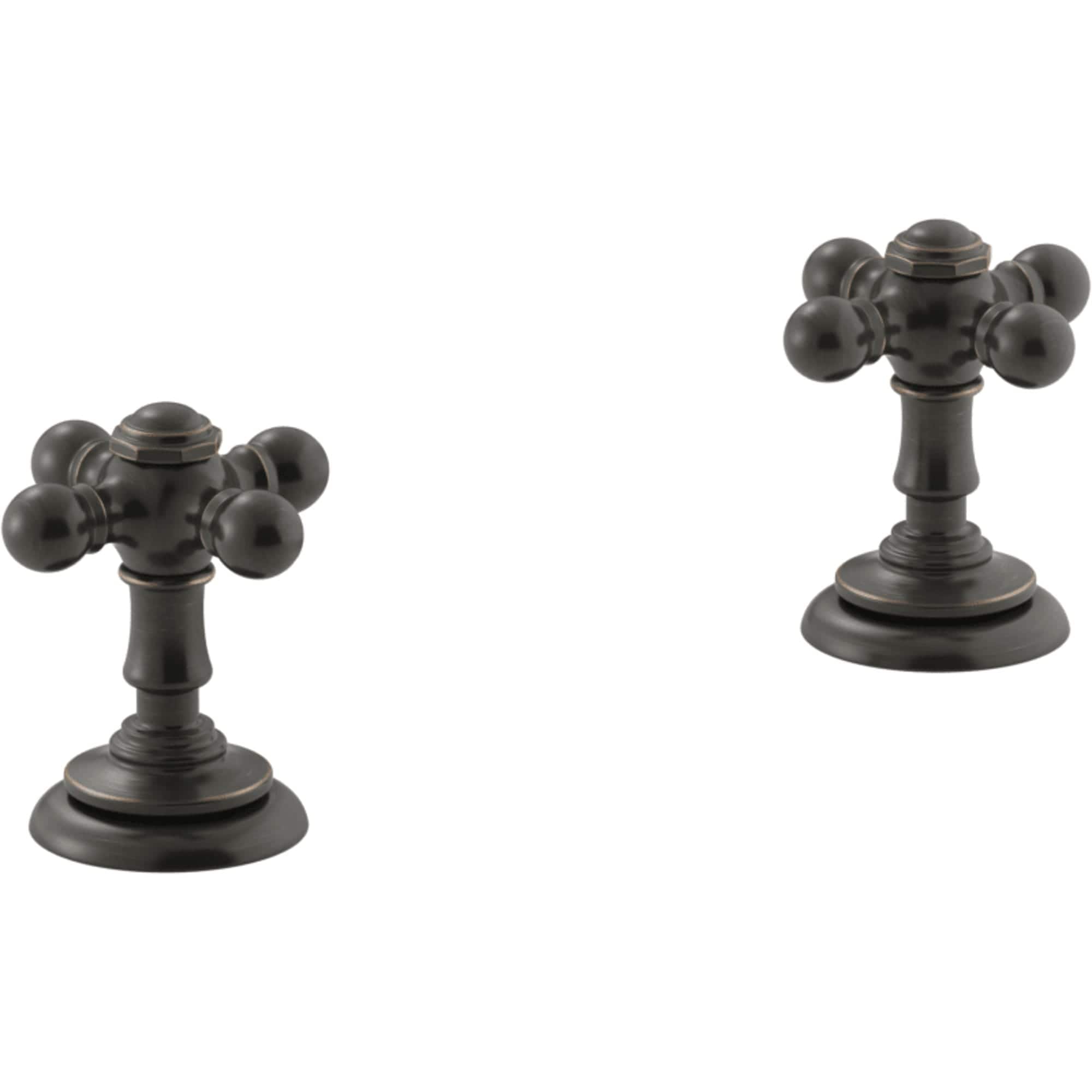 Llave mezcladora para lavabo con acabado en bronce frotado con aceite de 2 manijas cruzadas - paquete de 2