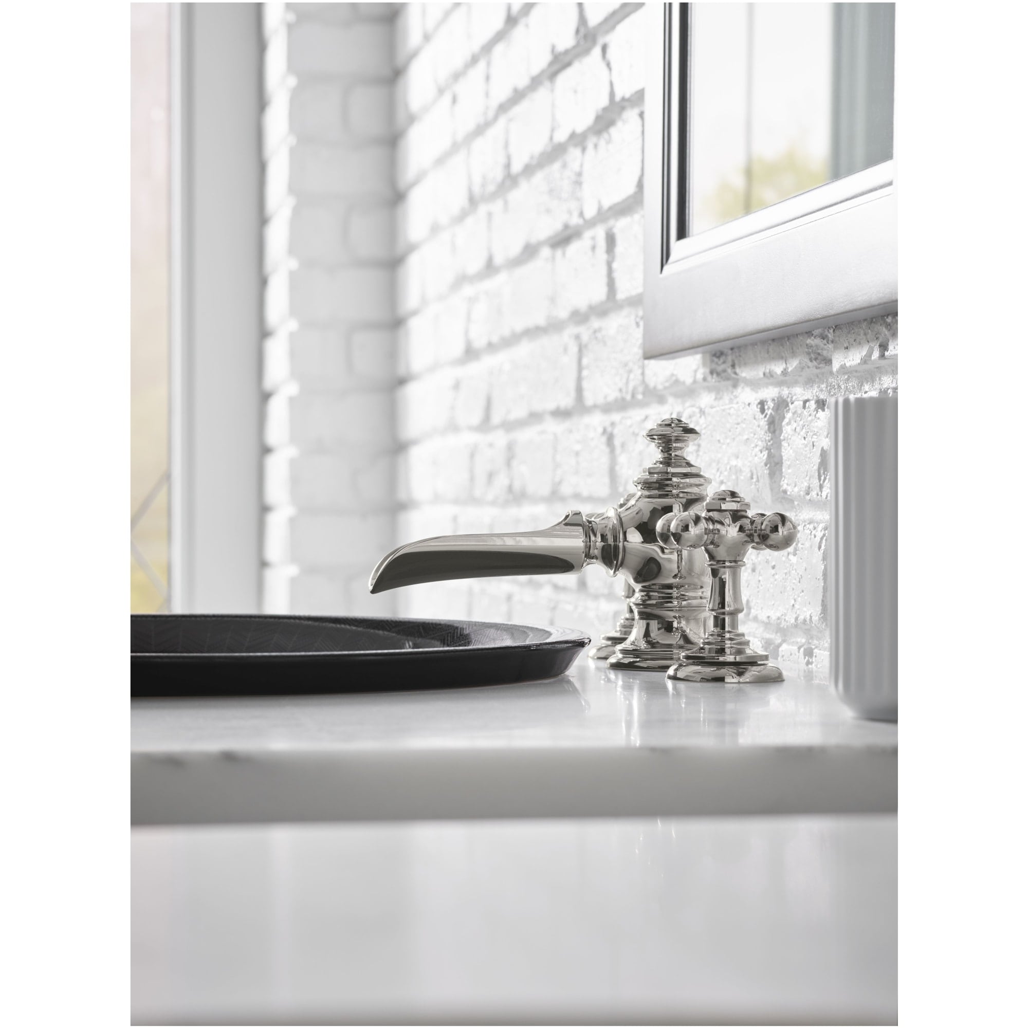 Llave mezcladora para lavabo con acabado en bronce frotado con aceite de 2 manijas cruzadas - paquete de 2