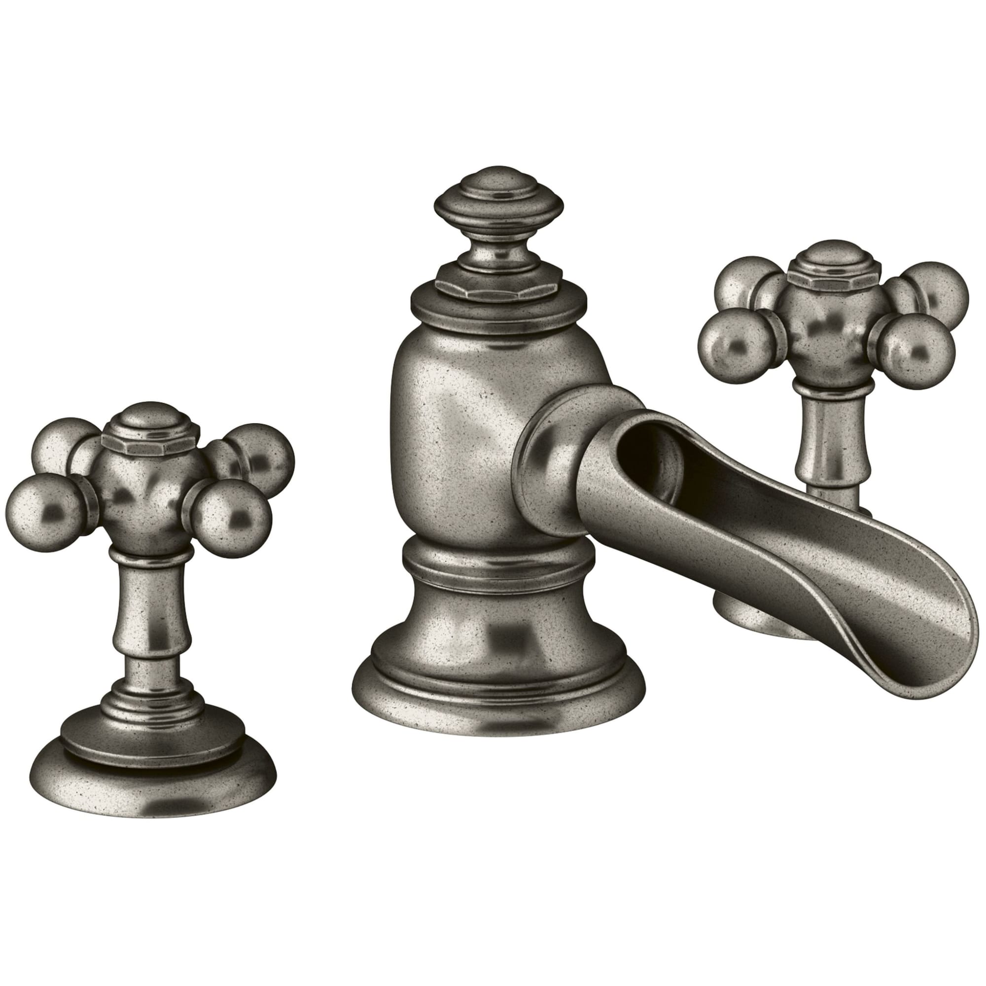 Llave mezcladora para lavabo con acabado en bronce frotado con aceite de 2 manijas cruzadas - paquete de 2