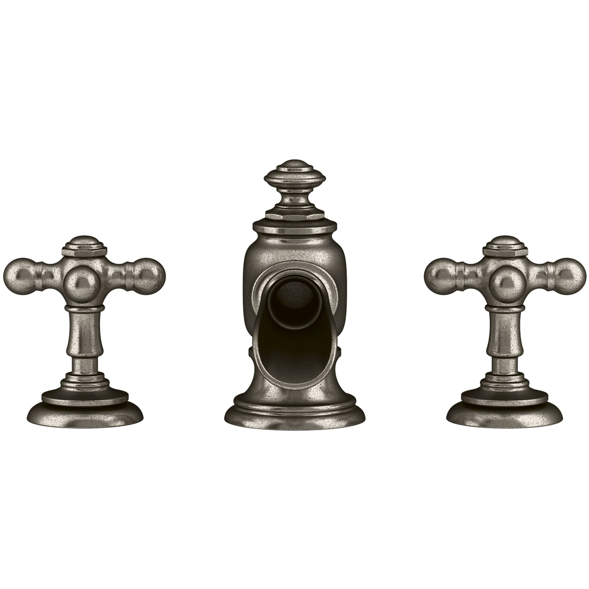 Llave mezcladora para lavabo con acabado en bronce frotado con aceite de 2 manijas cruzadas - paquete de 2