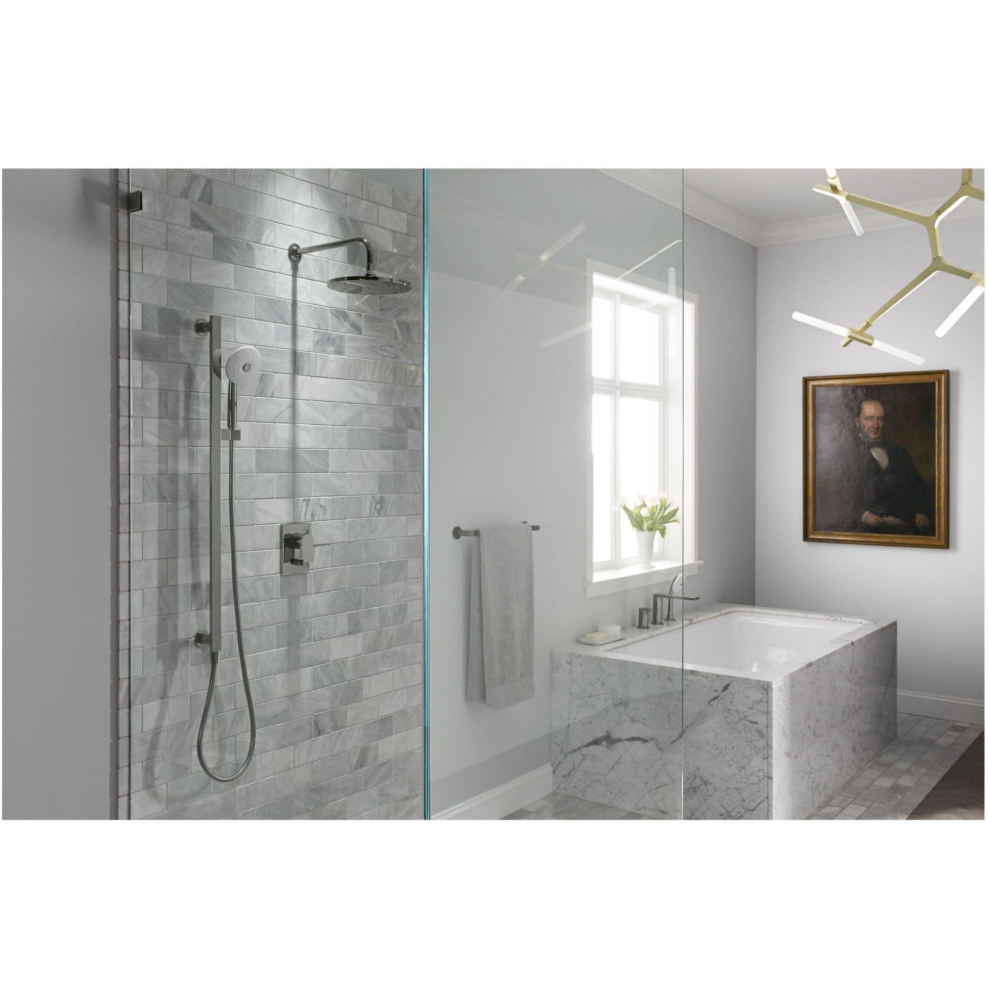 Manija de grifo de la ducha en vibrante titanio para KOHLER modelo K-T73117-4-TT