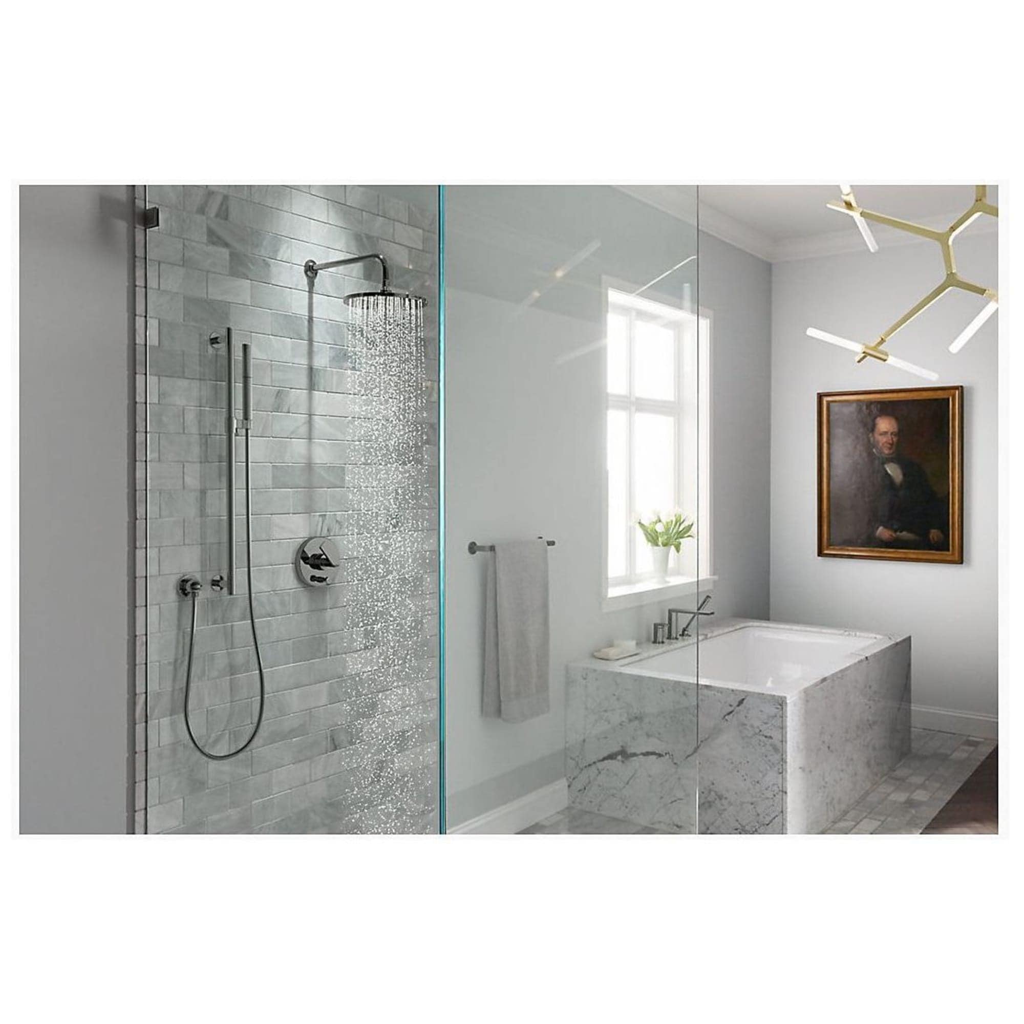 Manija de grifo de la ducha en vibrante titanio para KOHLER modelo K-T73117-4-TT