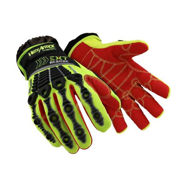 Guantes de seguridad Hexarmor, Nivel de corte A8, Negro, Verde de alta visibilidad, Rojo, XL - 4013-XL (10)