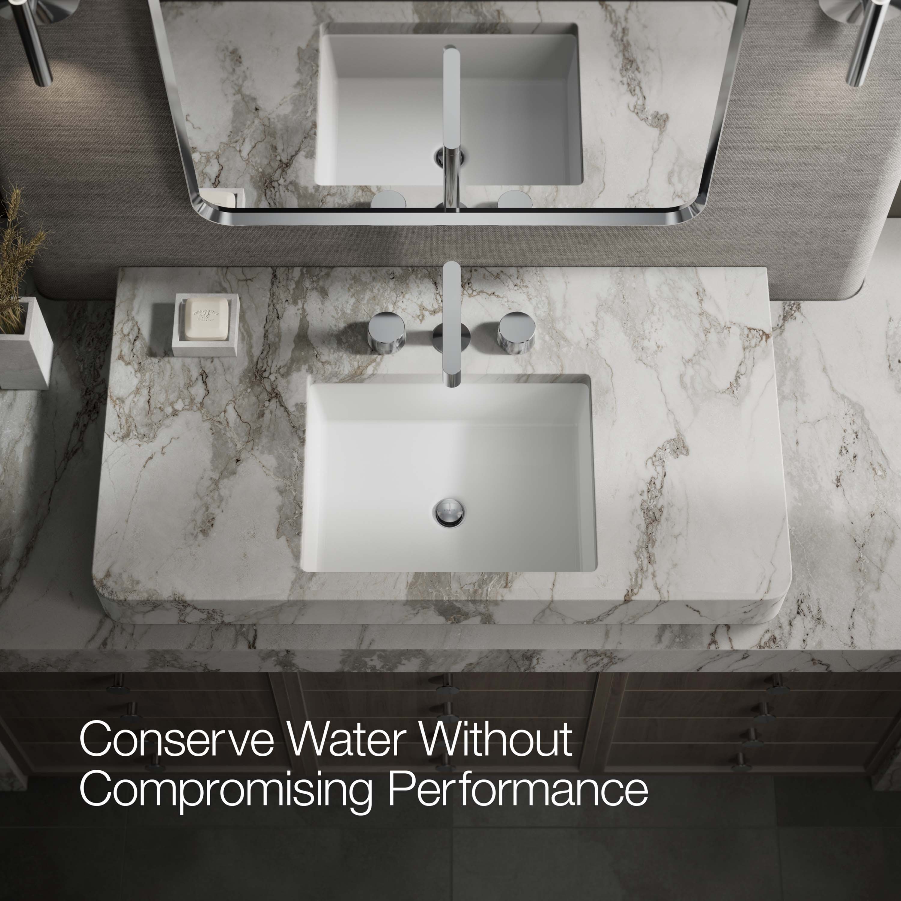 Manija del grifo para lavabo de baño cromado brillante con 2 asas K-77974-8-CP - Paquete de 2