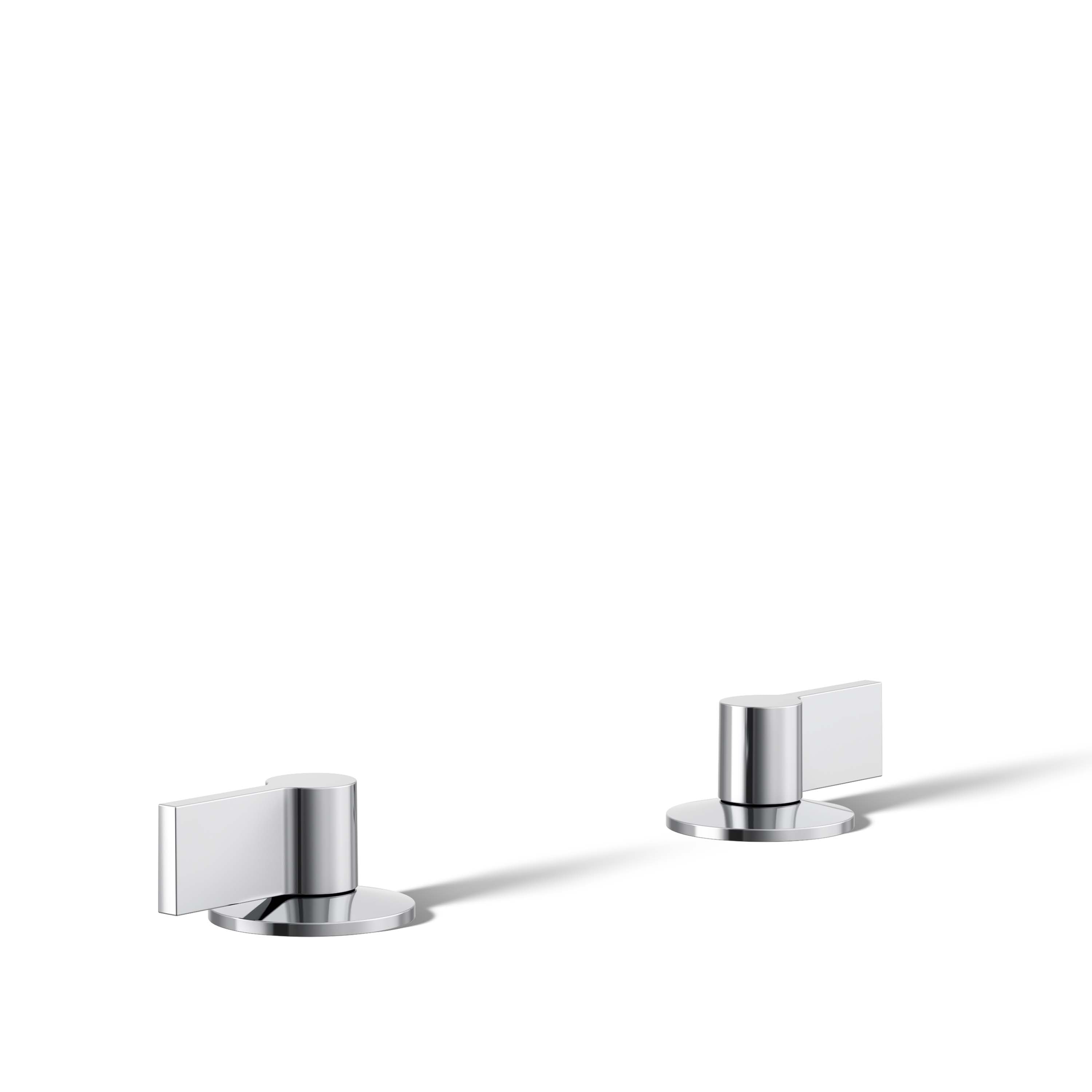 Manija de grifo para lavabo con acabado cromado pulido de KOHLER, pack de 2 - Mango de palanca de 2 asas K-77974-4-CP