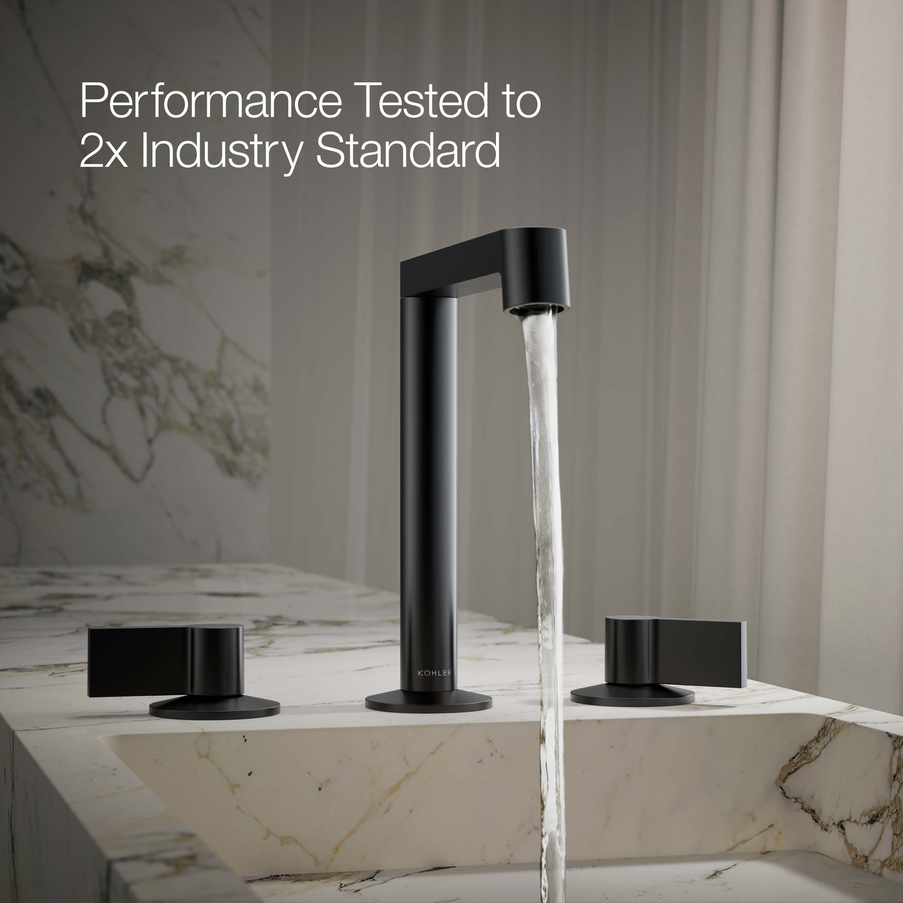 Manija de grifo para lavabo en negro mate de KOHLER con 2 manijas - Paquete de 2 - K-77974-4-BL