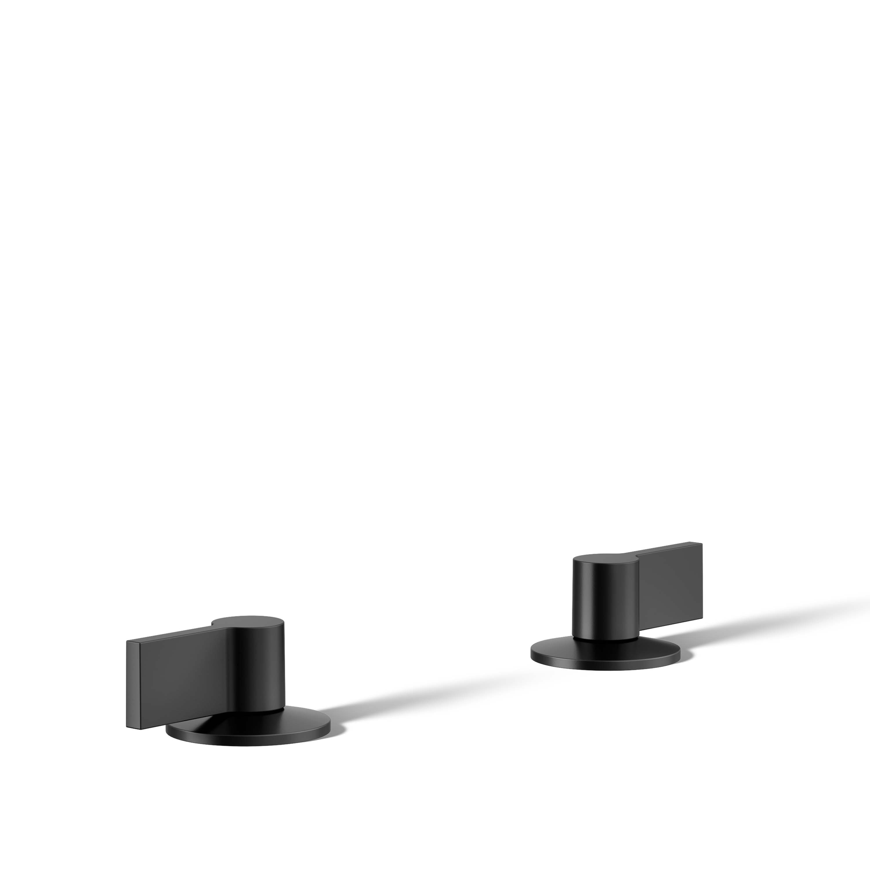 Manija de grifo para lavabo en negro mate de KOHLER con 2 manijas - Paquete de 2 - K-77974-4-BL