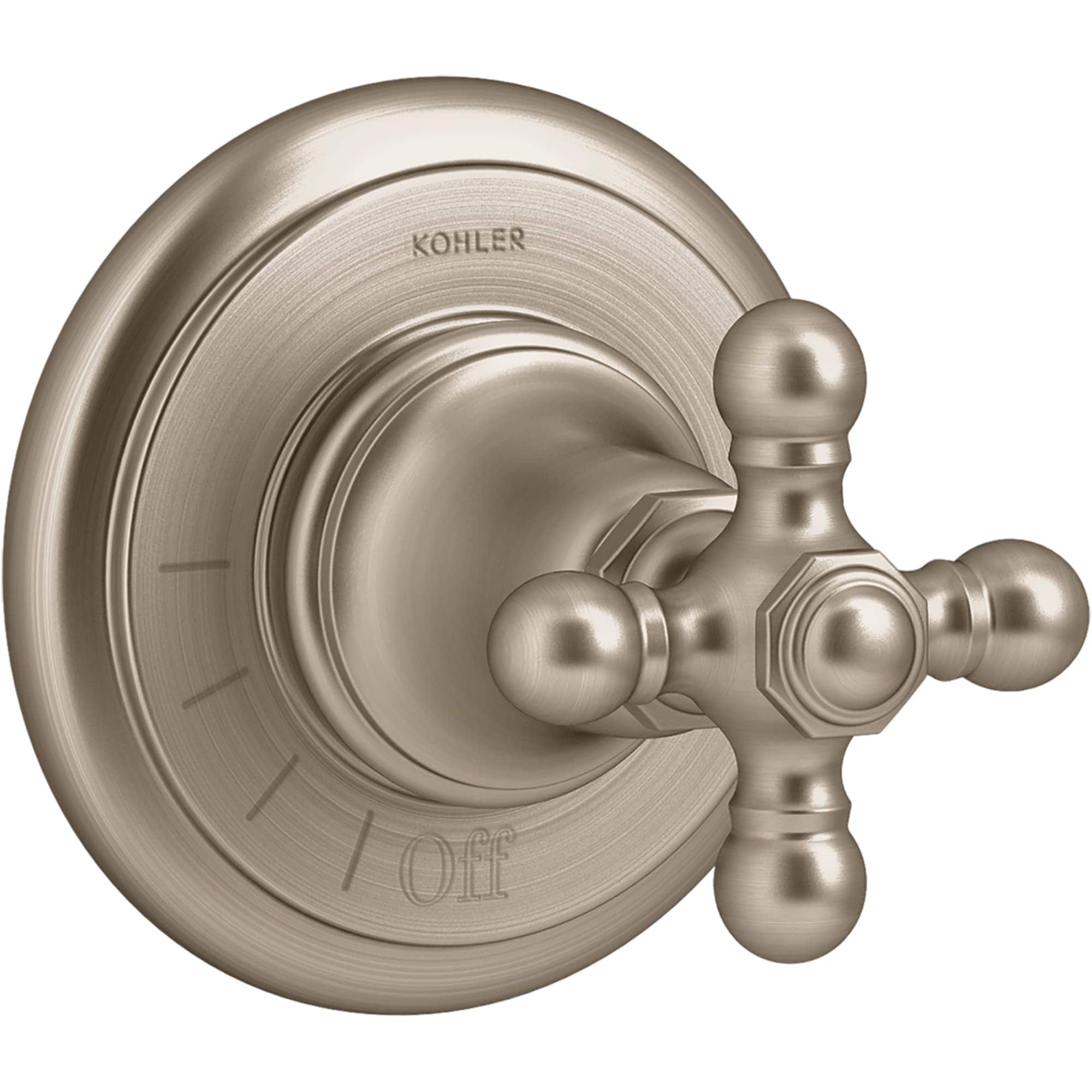 Manija de grifo de la ducha cruzada en bronce cepillado vibrante KOHLER K-T72771-3-BV