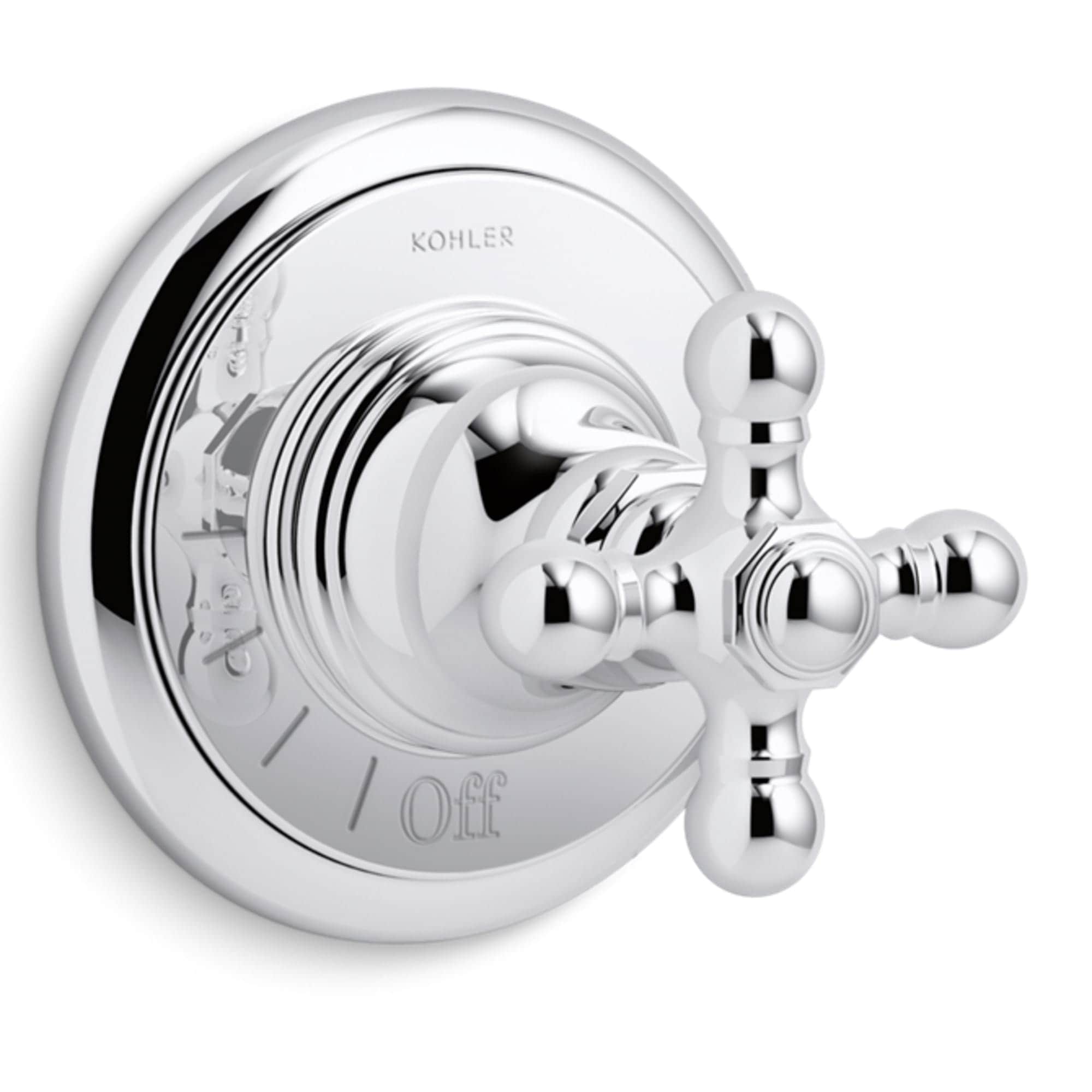 Manija de grifo para regadera en Cruz de Cromo Pulido KOHLER K-T72771-3-CP