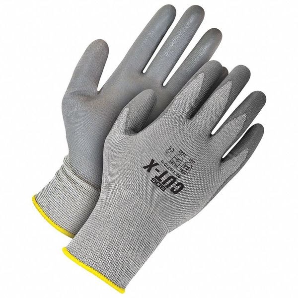Guantes recubiertos resistentes a cortes Bdg, Nivel de corte A4, calibre 18, gris, L - 99-1-9770-9