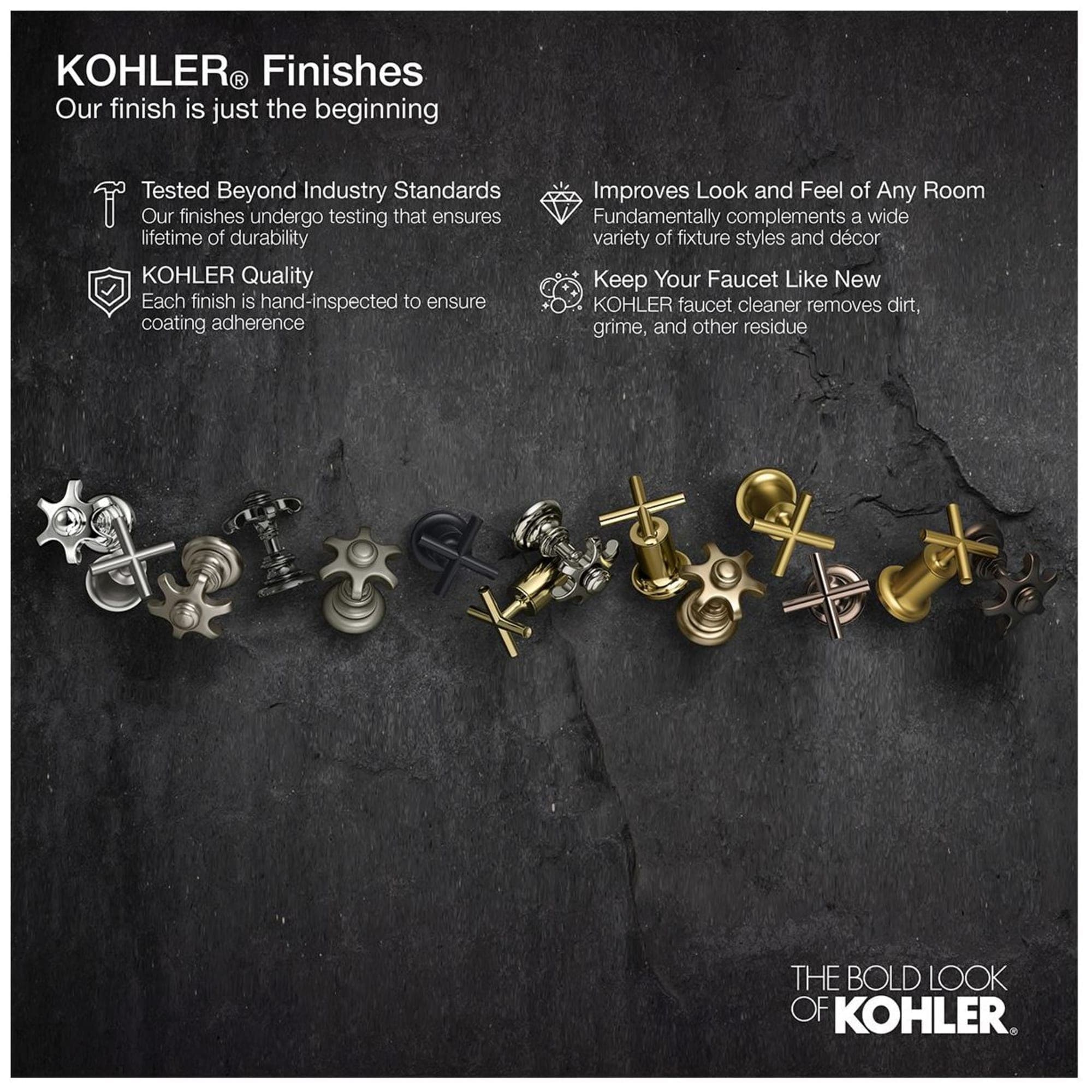 Manija de la llave de la regadera en cruz vibrante de titanio KOHLER TS73115-3-TT