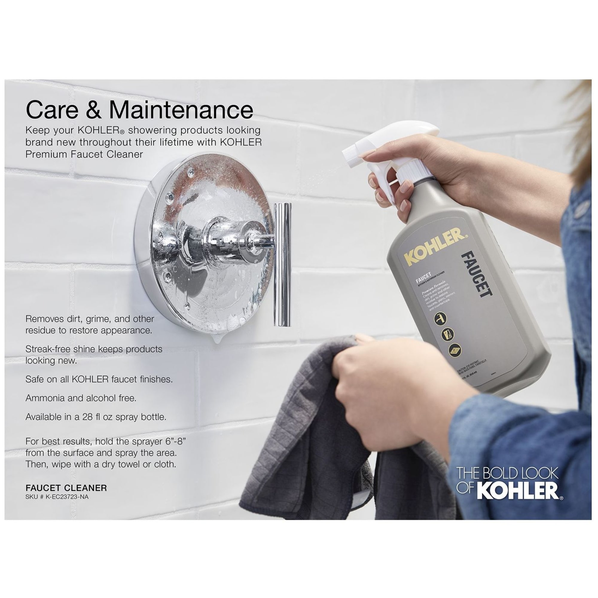 Maneral de regadera Negro Mate KOHLER K-TS14423-4-BL